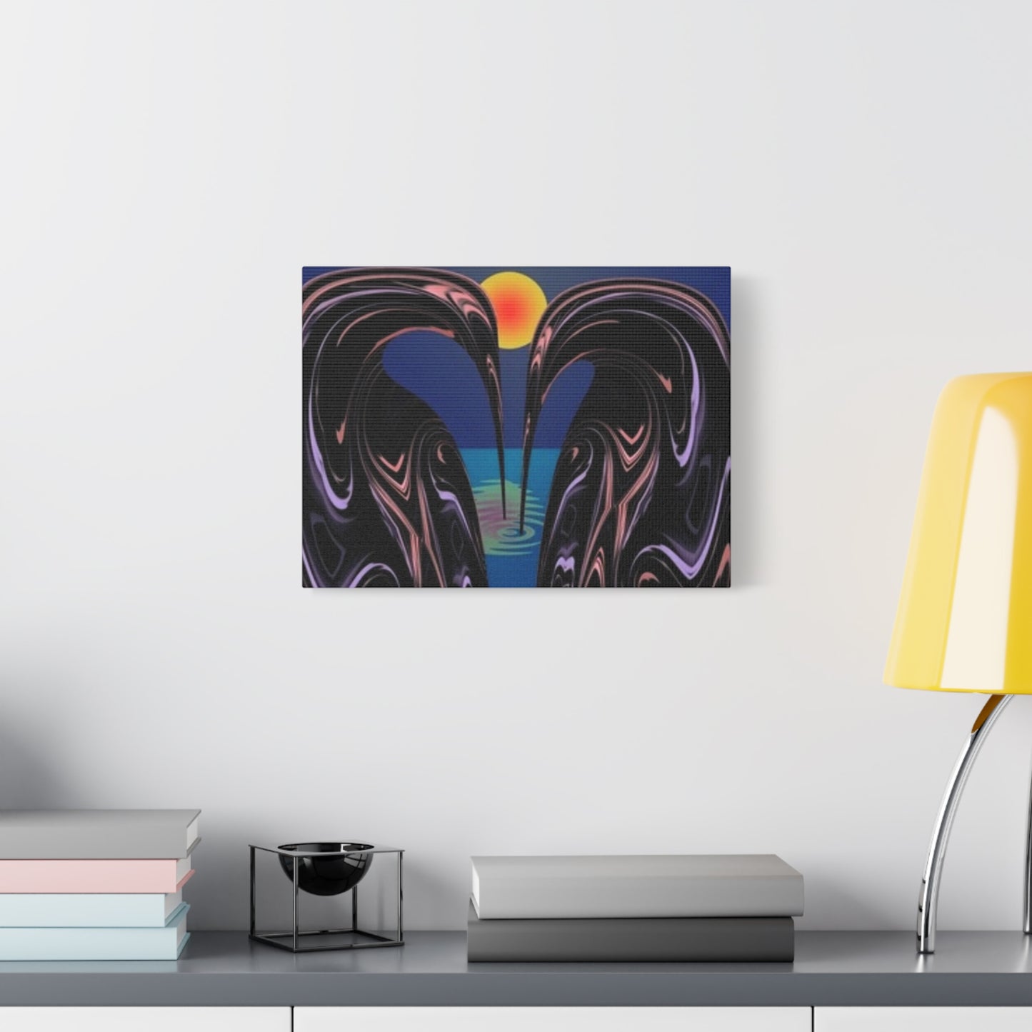 Romantic Abstract Canvas Art - Heart-Shaped Design for Home Decor