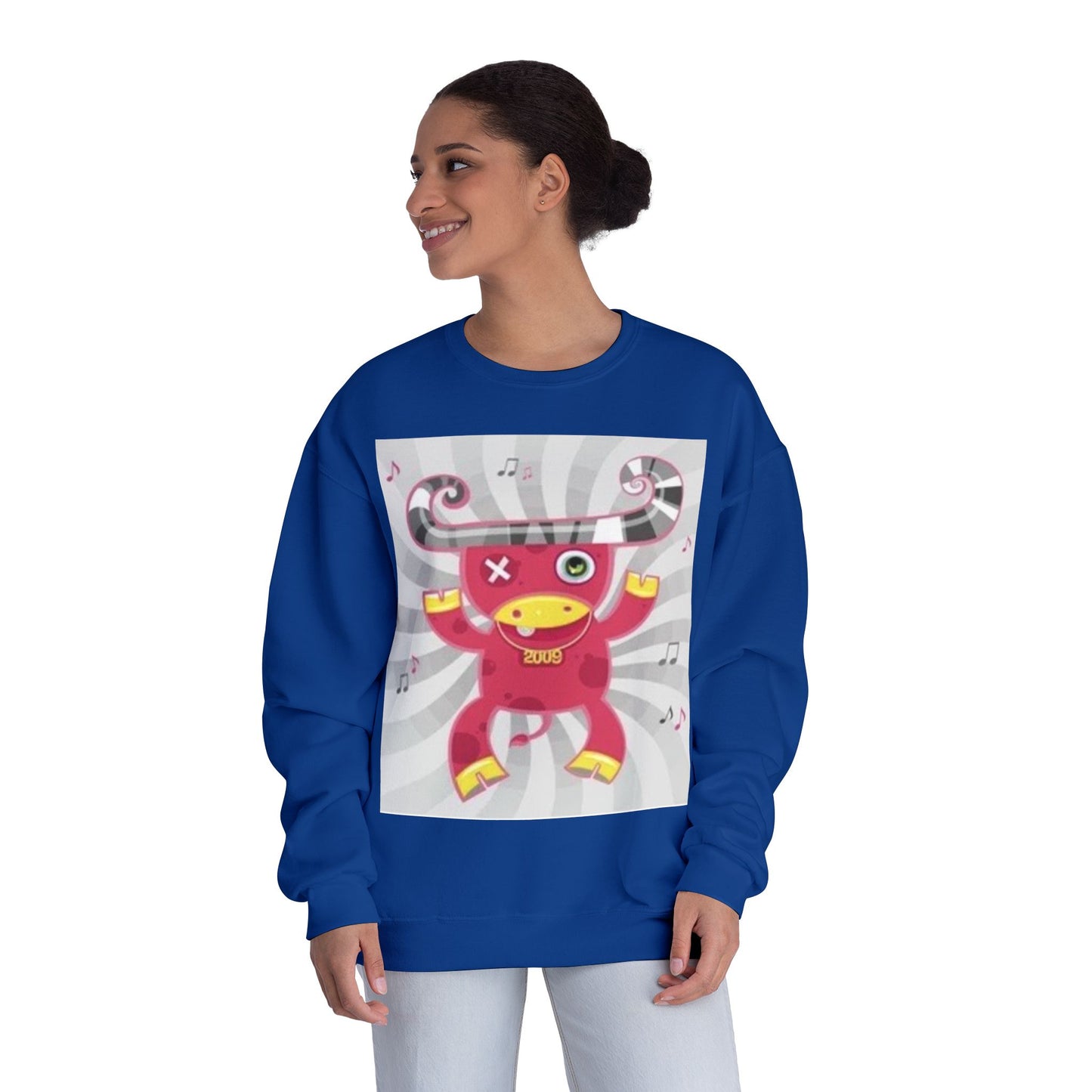 Fun Cartoon Monster Crewneck Sweatshirt - Unisex