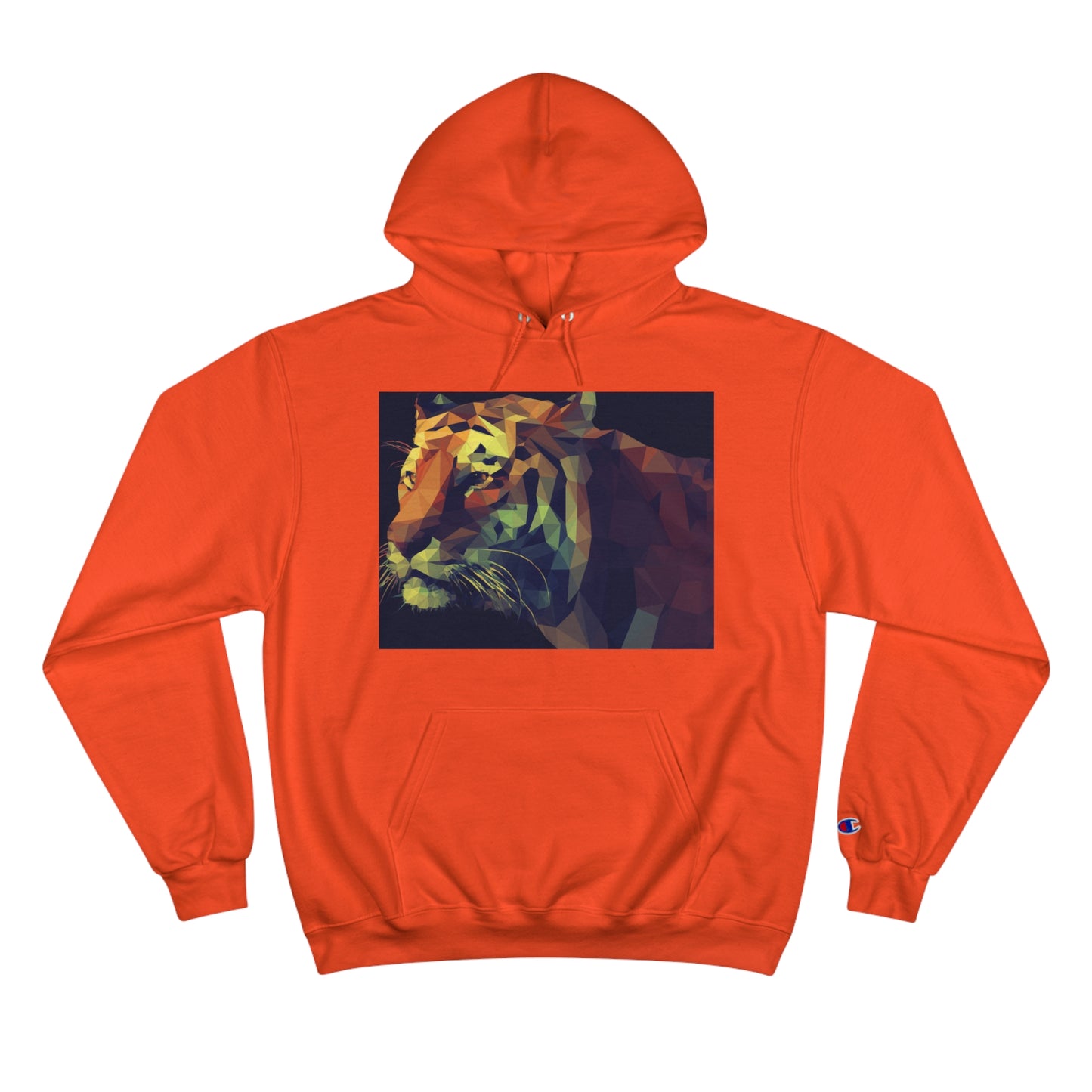 Champion Hoodie with Abstract Tiger Design - Perfect for Animal Lovers