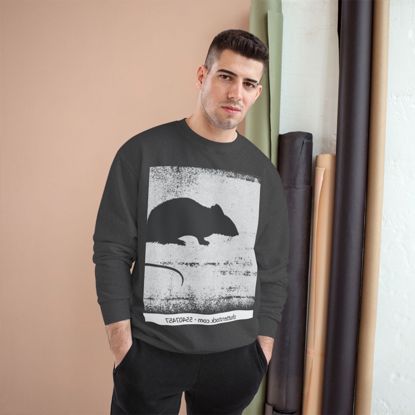 Vintage Style Rat Champion Sweatshirt - Cozy Layer for Animal Lovers
