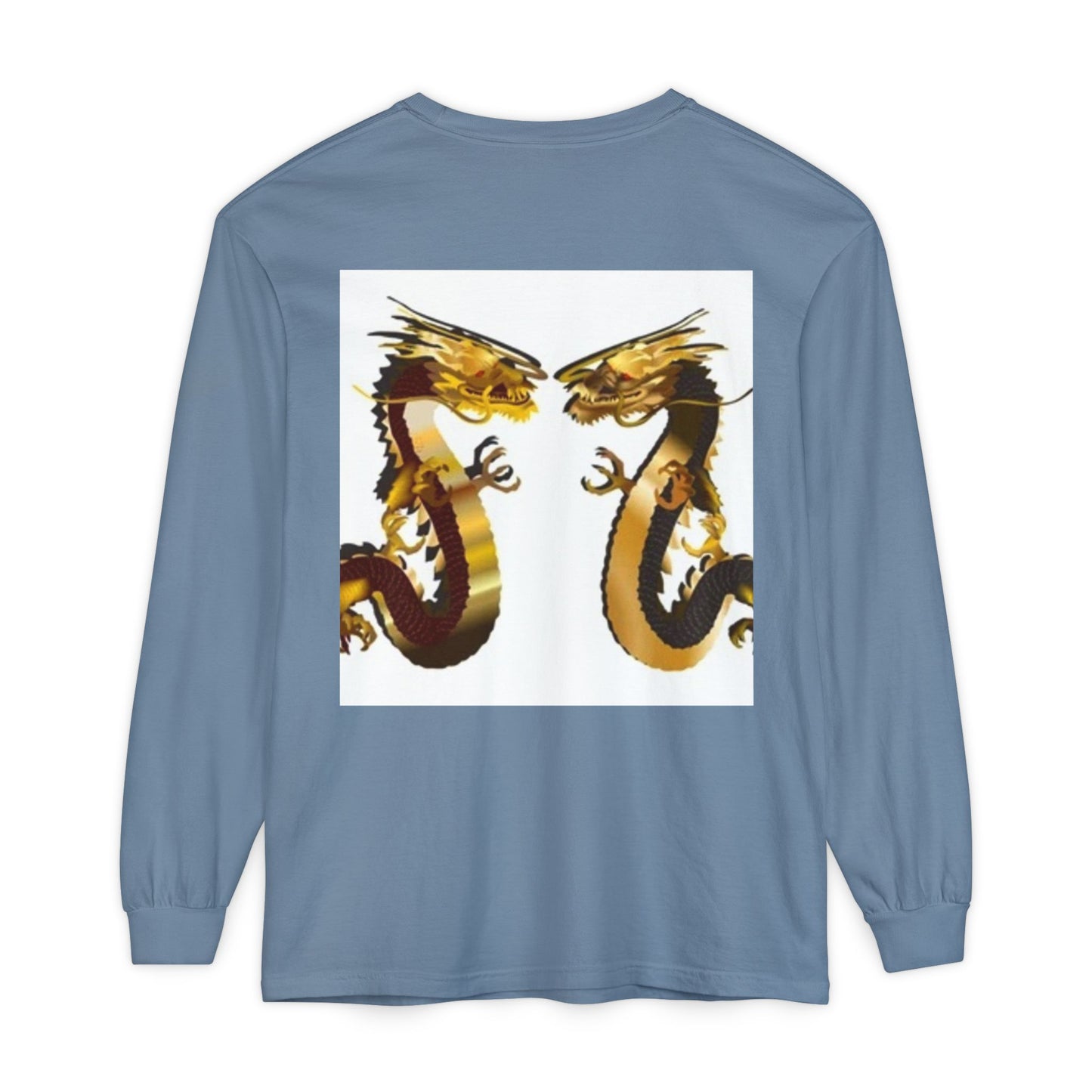 Dragon Duel Unisex Long Sleeve T-Shirt - Garment-Dyed Art Tee