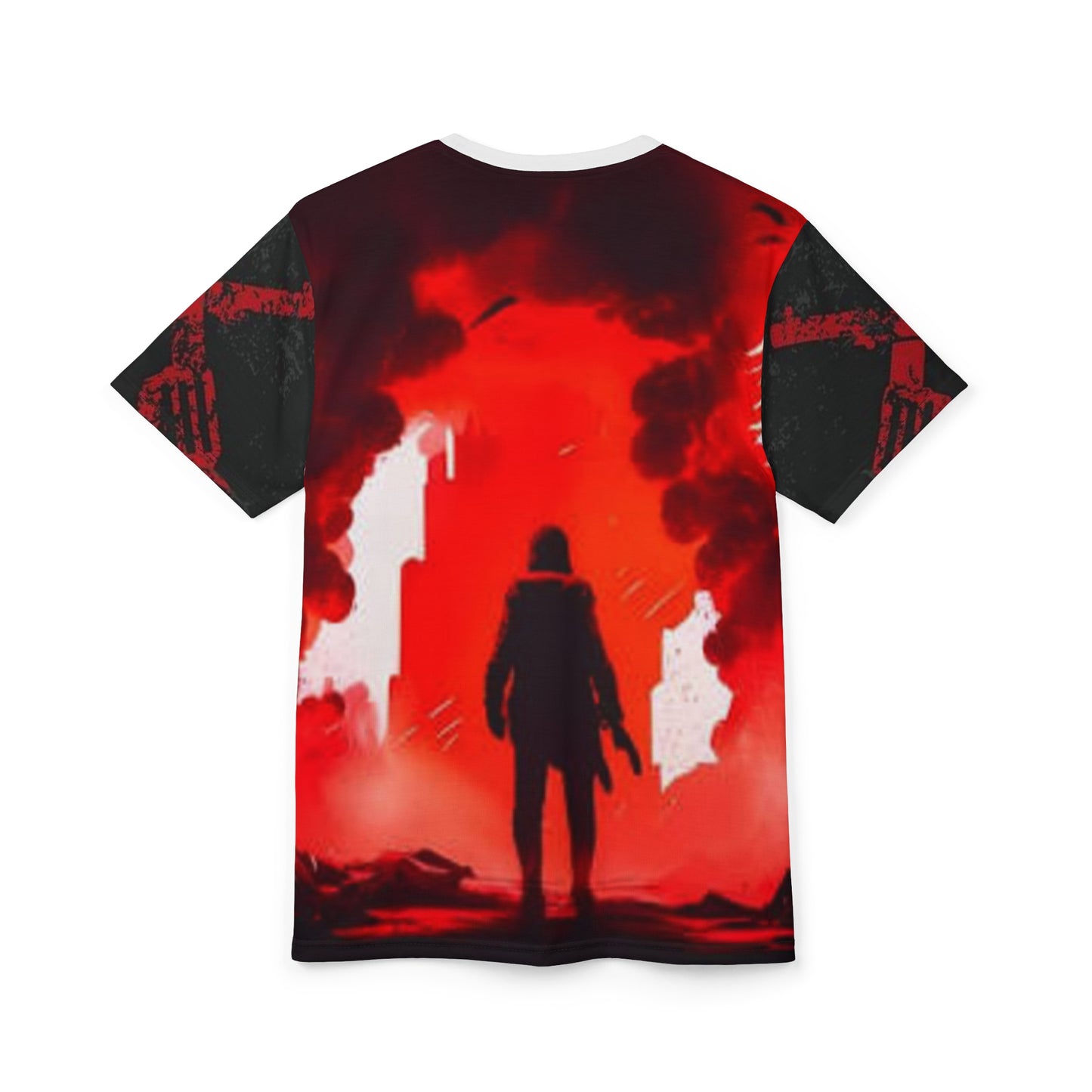 Unisex Cut & Sew Tee - Bold Dual Handgun Design, Perfect for Edgy Style