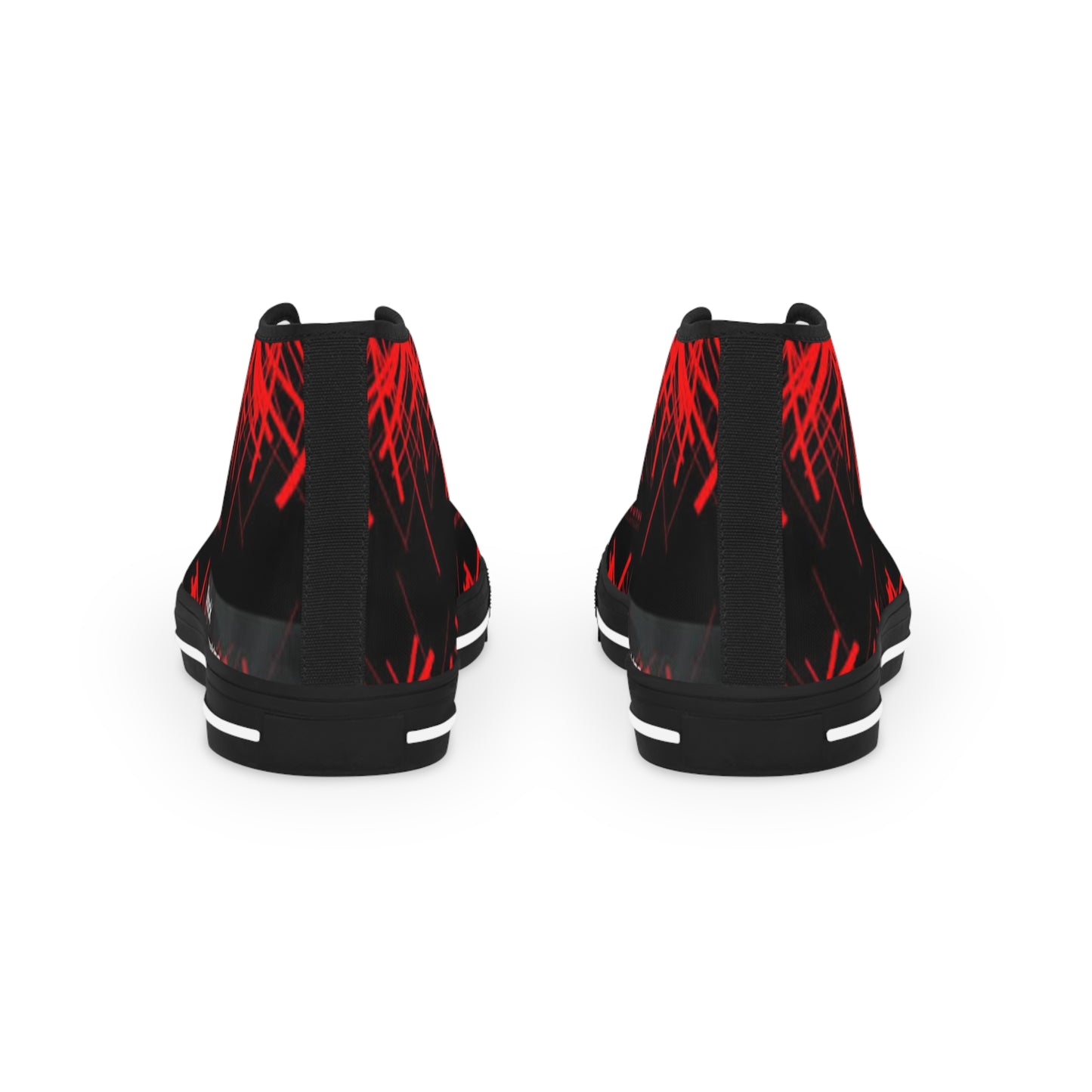 Men's High Top Sneakers - Abstract Red Design for Stylish Everyday Wear