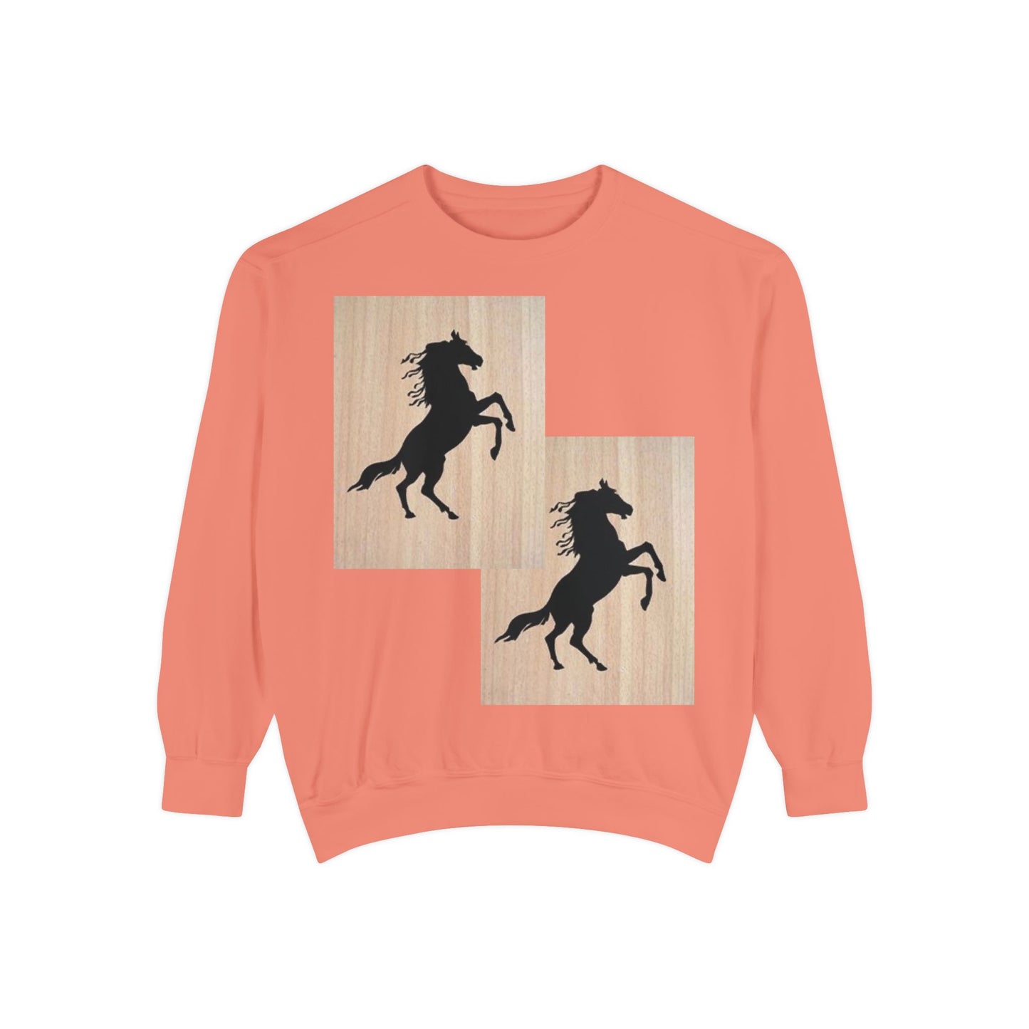 Equestrian Spirit Unisex Garment-Dyed Sweatshirt - Bold Horse Design