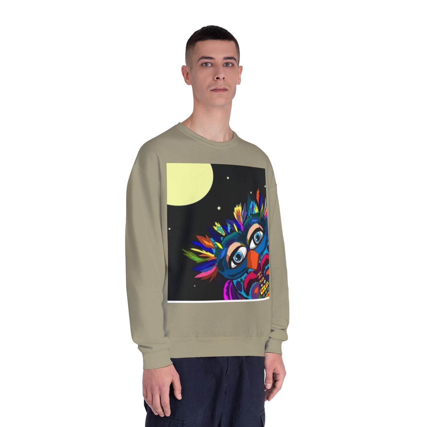 Colorful Night Owl Crewneck Sweatshirt - Unisex NuBlend® Sweatshirt