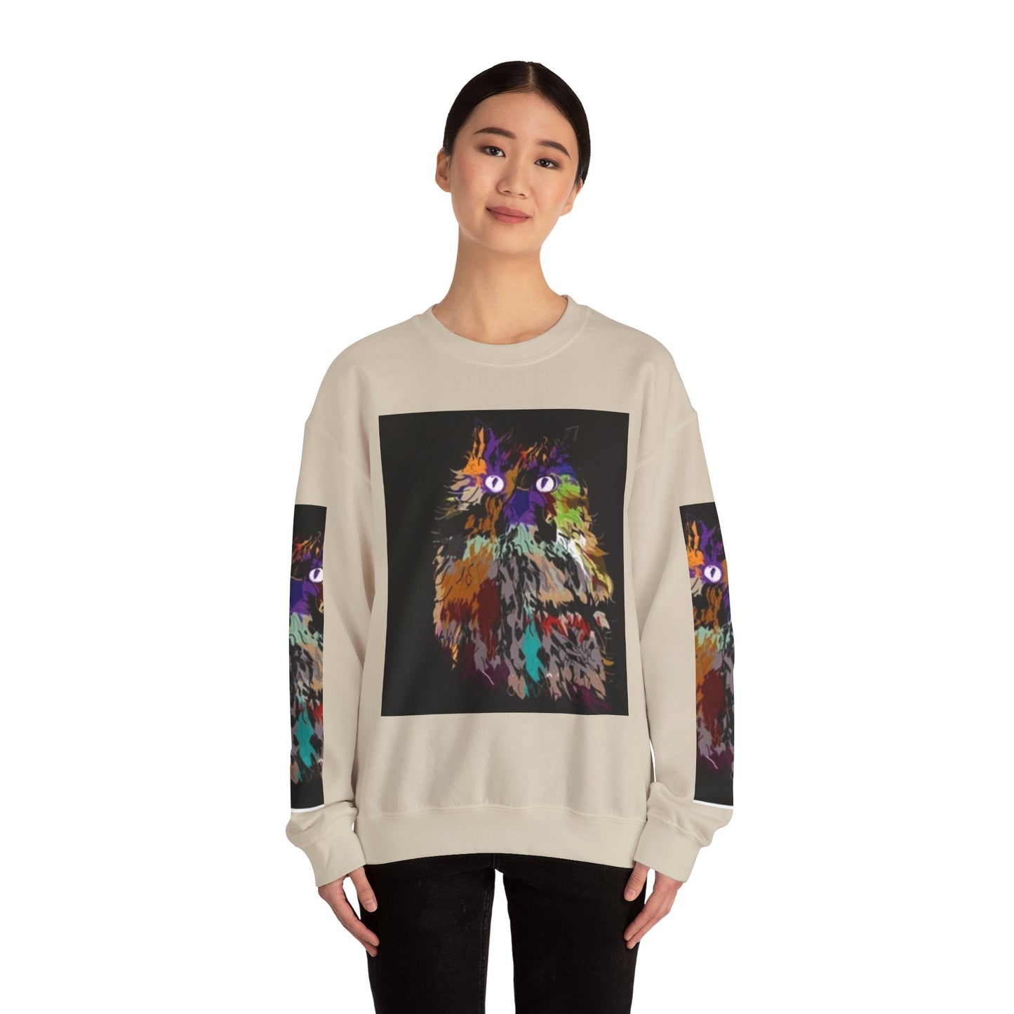 Colorful Owl Crewneck Sweatshirt - Unisex Heavy Blend™ - Cozy Art Wear for Animal Lovers