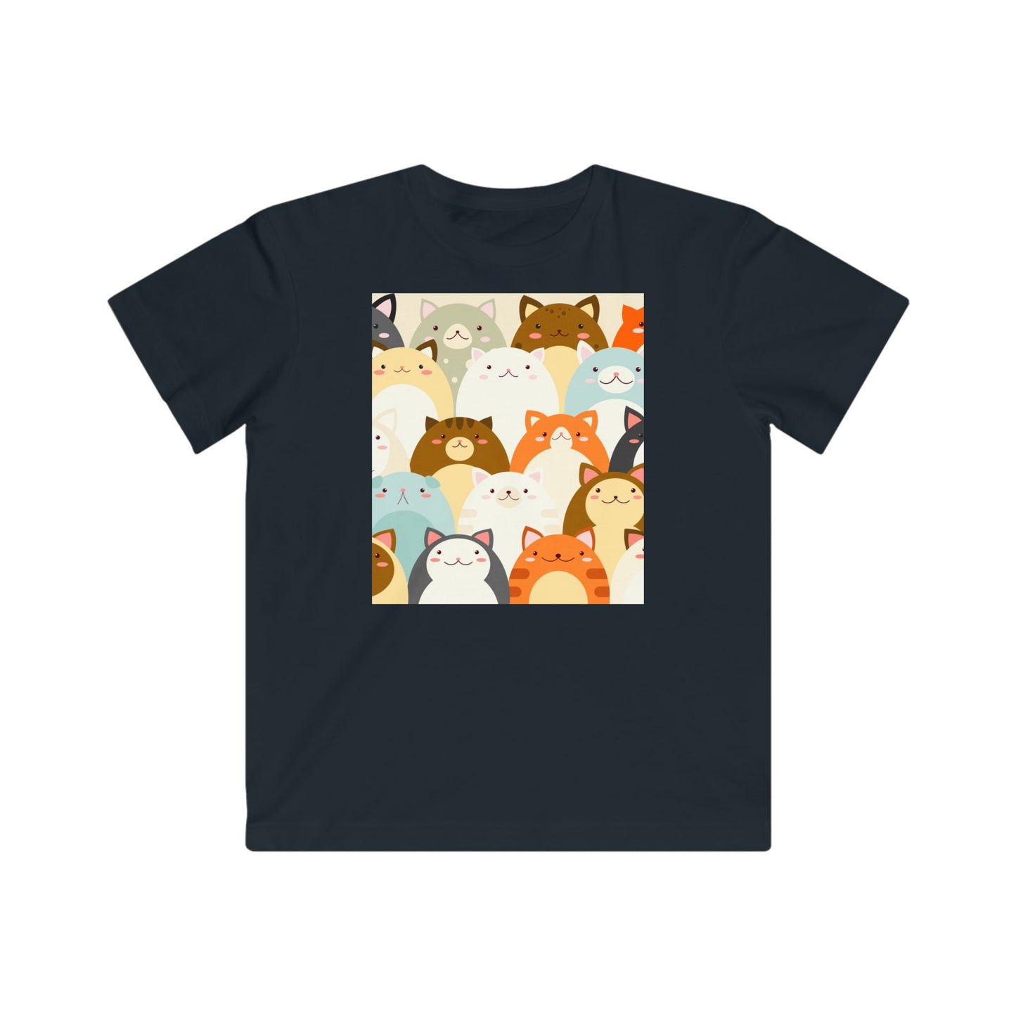 Cute Animal Faces Kids Fine Jersey Tee - Fun & Playful Design for Kids