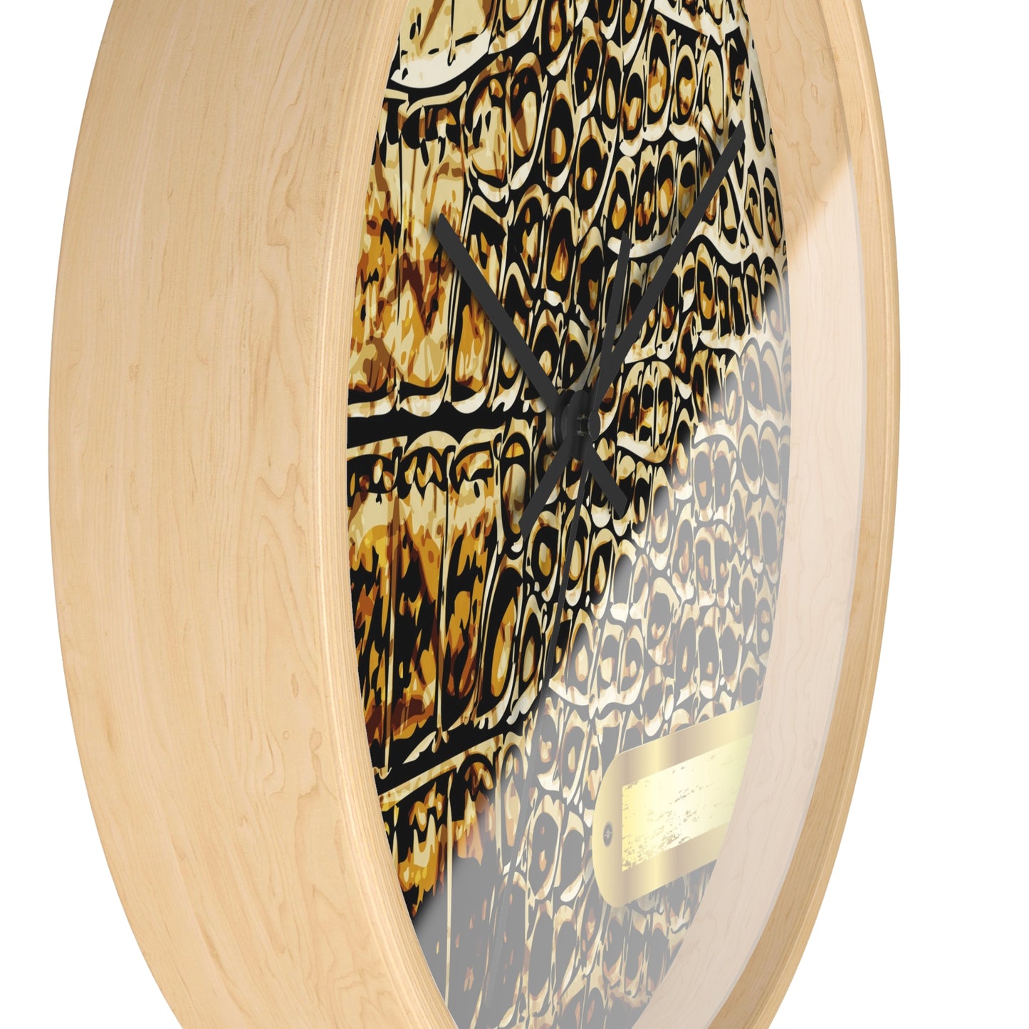 Elegant Crocodile Print Wall Clock - Stylish Home Decor