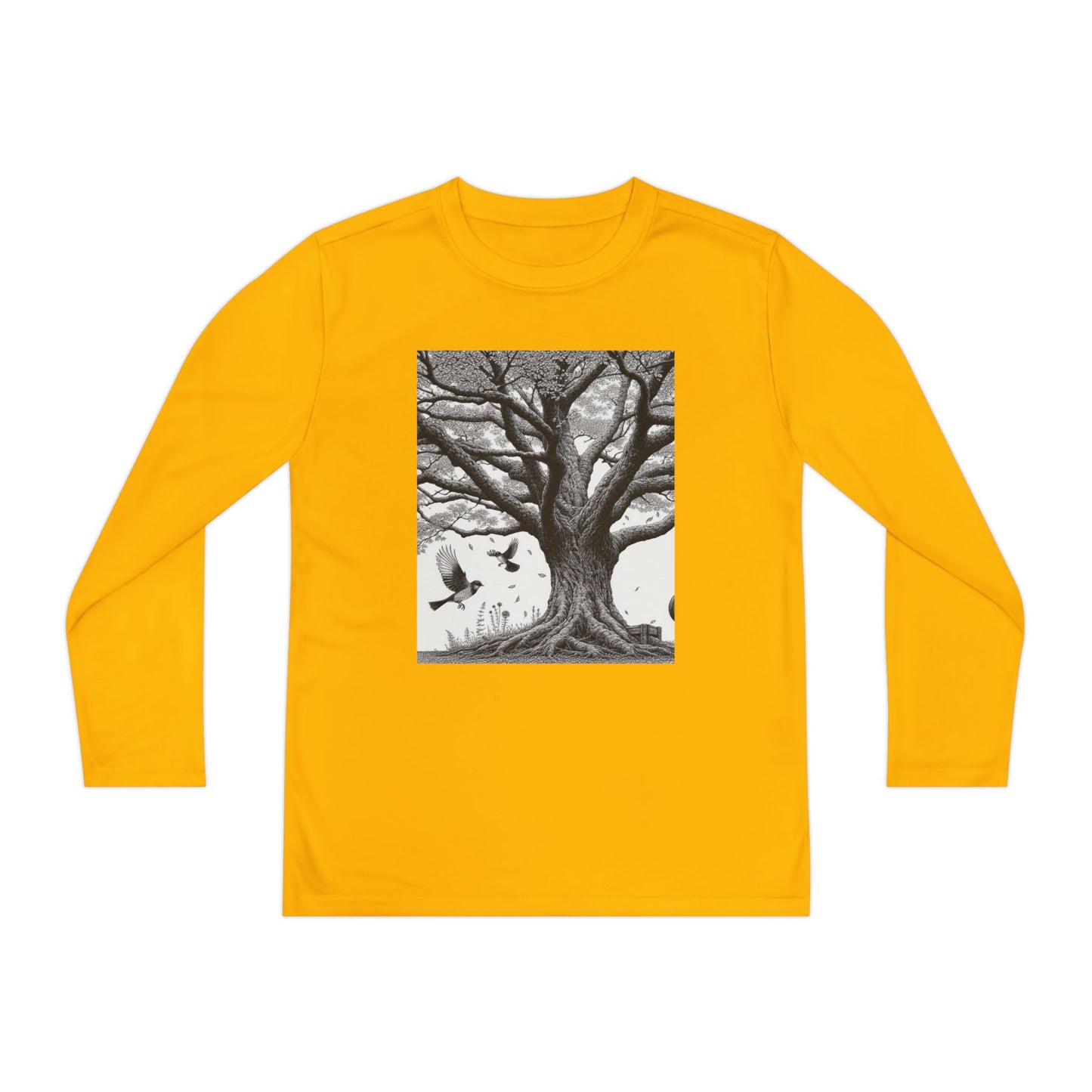 Youth Long Sleeve Tree Graphic Tee - Nature Inspired Design