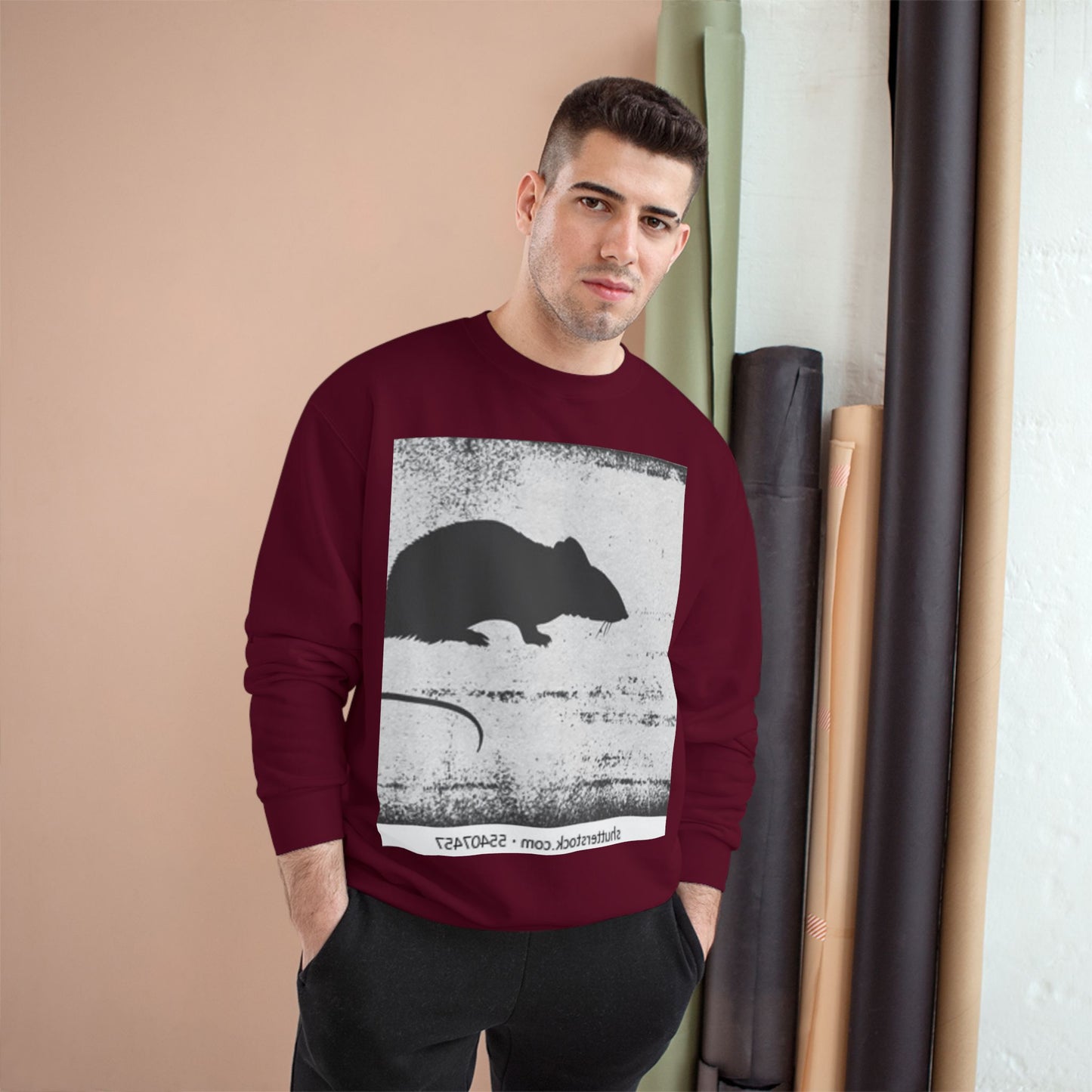 Vintage Style Rat Champion Sweatshirt - Cozy Layer for Animal Lovers