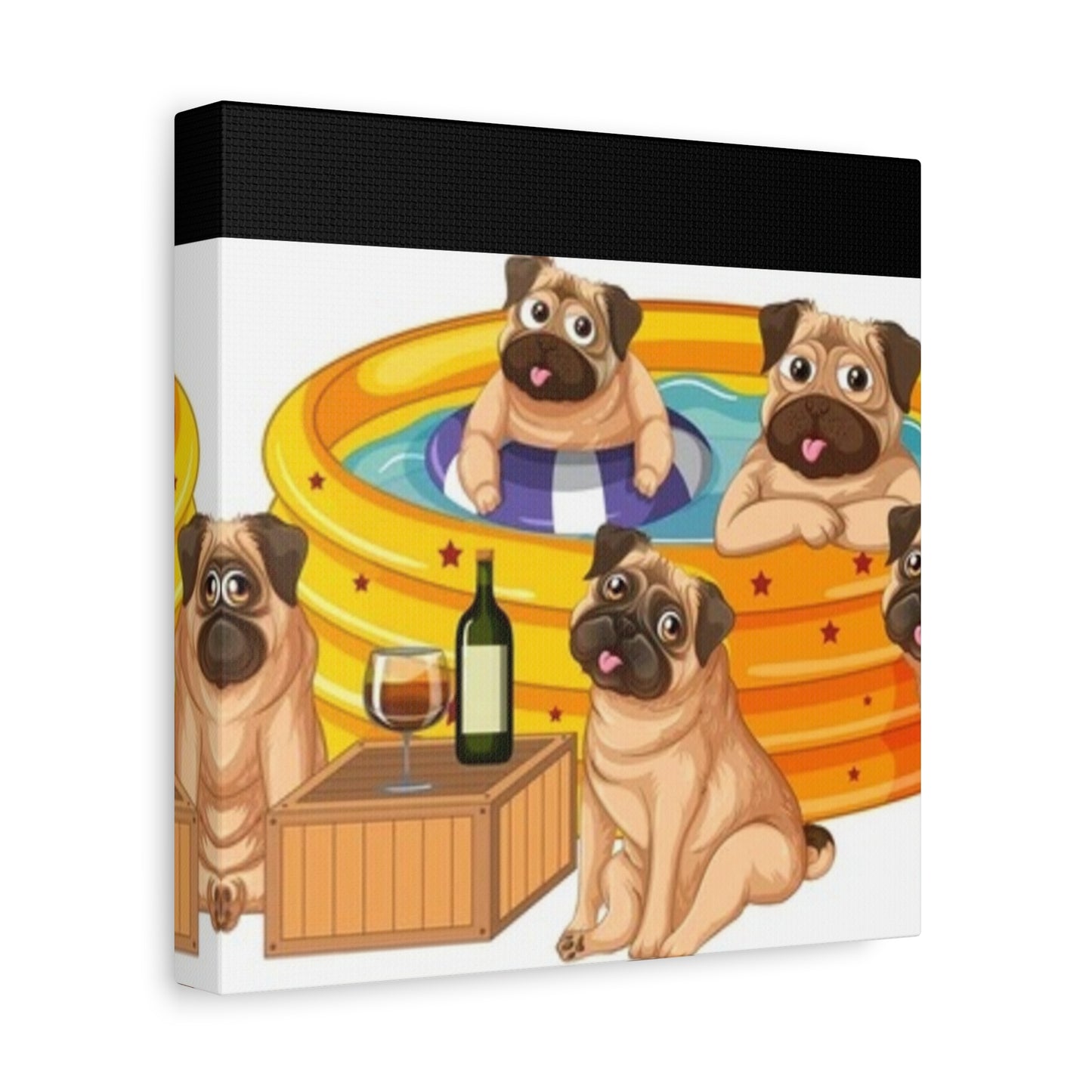 Pug Pool Party Canvas Art - Fun Pet Decor