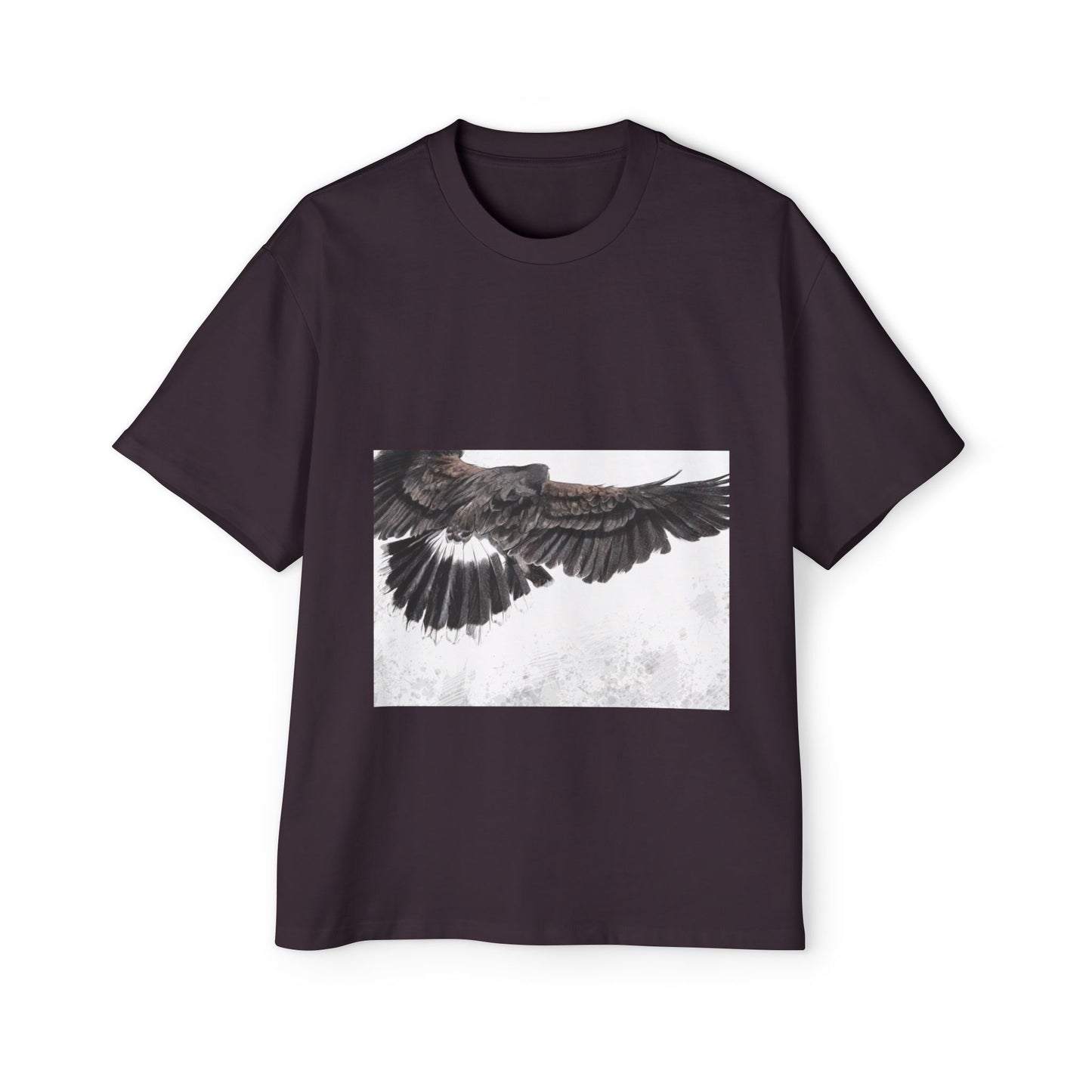 Men's Heavy Oversized Tee - Bold Eagle and Skull Print