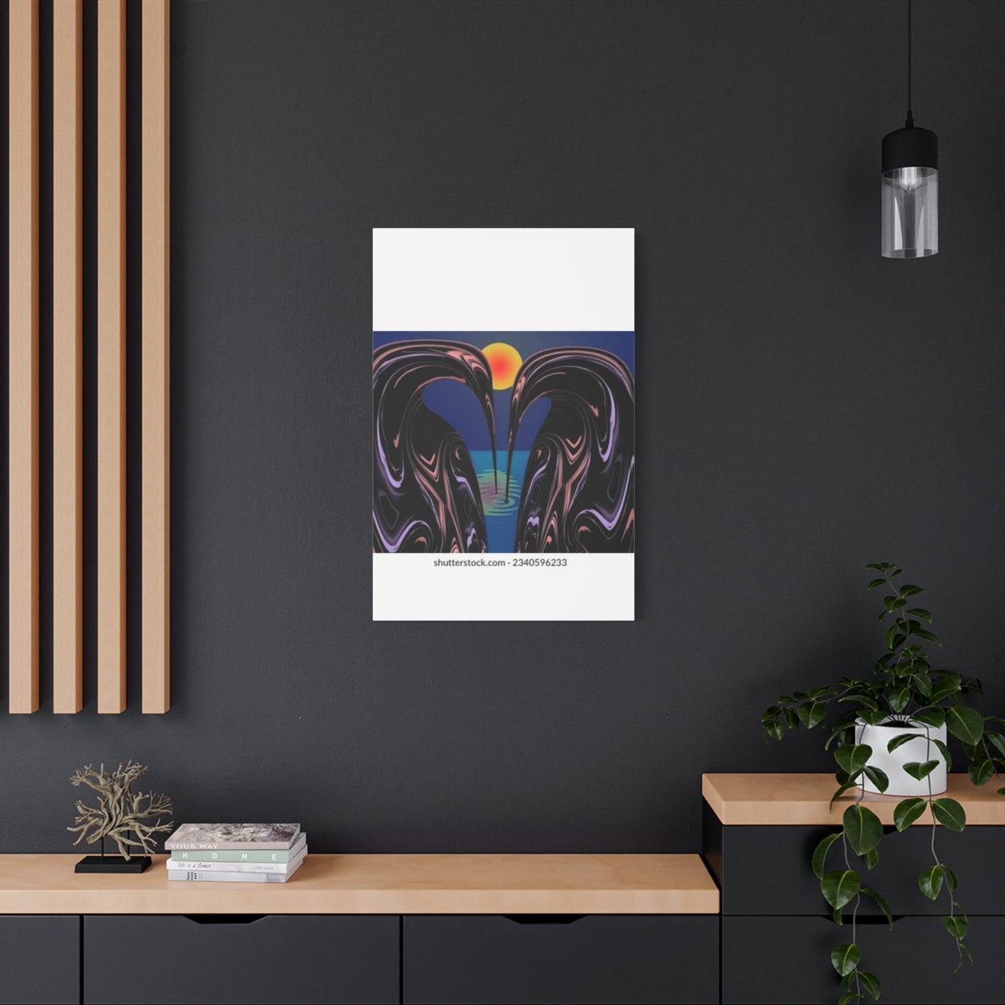 Romantic Abstract Canvas Art - Heart-Shaped Design for Home Decor