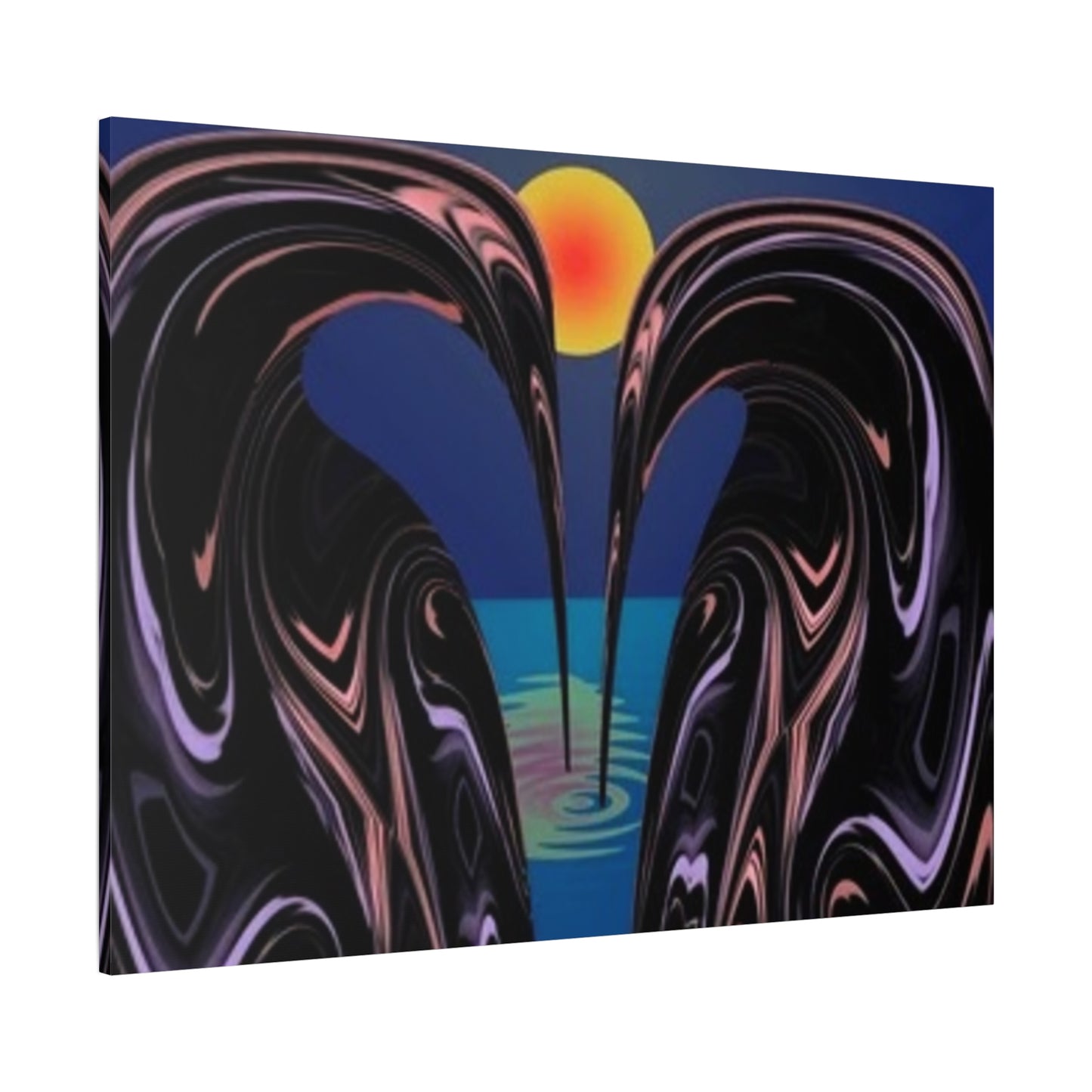 Romantic Abstract Canvas Art - Heart-Shaped Design for Home Decor