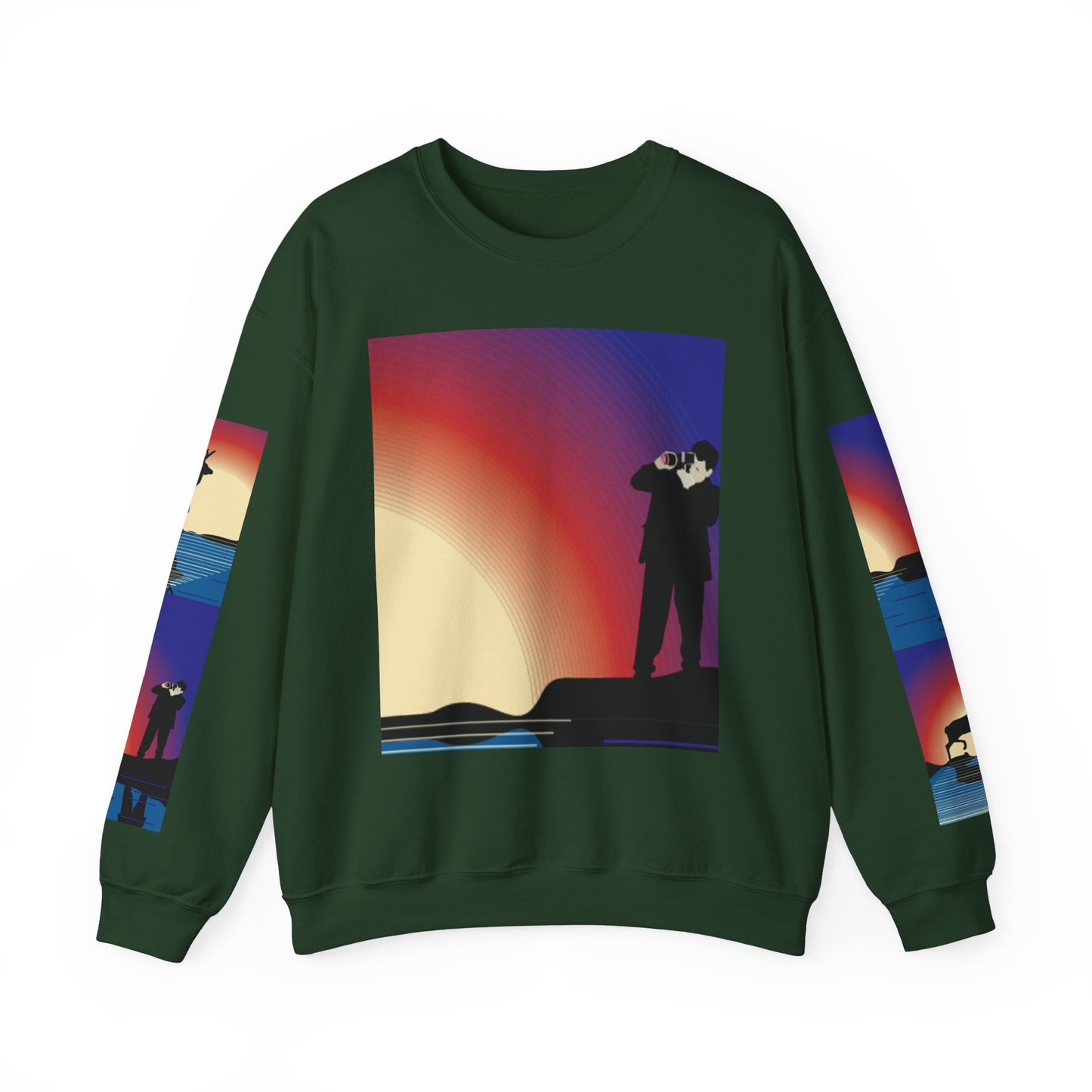 Vibrant Deer Sunset Unisex Crewneck Sweatshirt