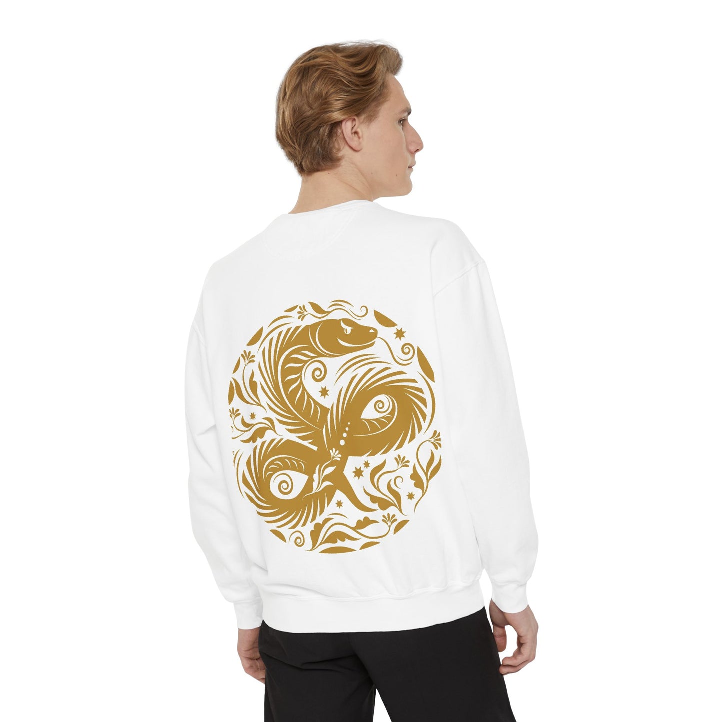 Cultural Vibe Unisex Garment-Dyed Sweatshirt - Tribal Mask & Animal Design