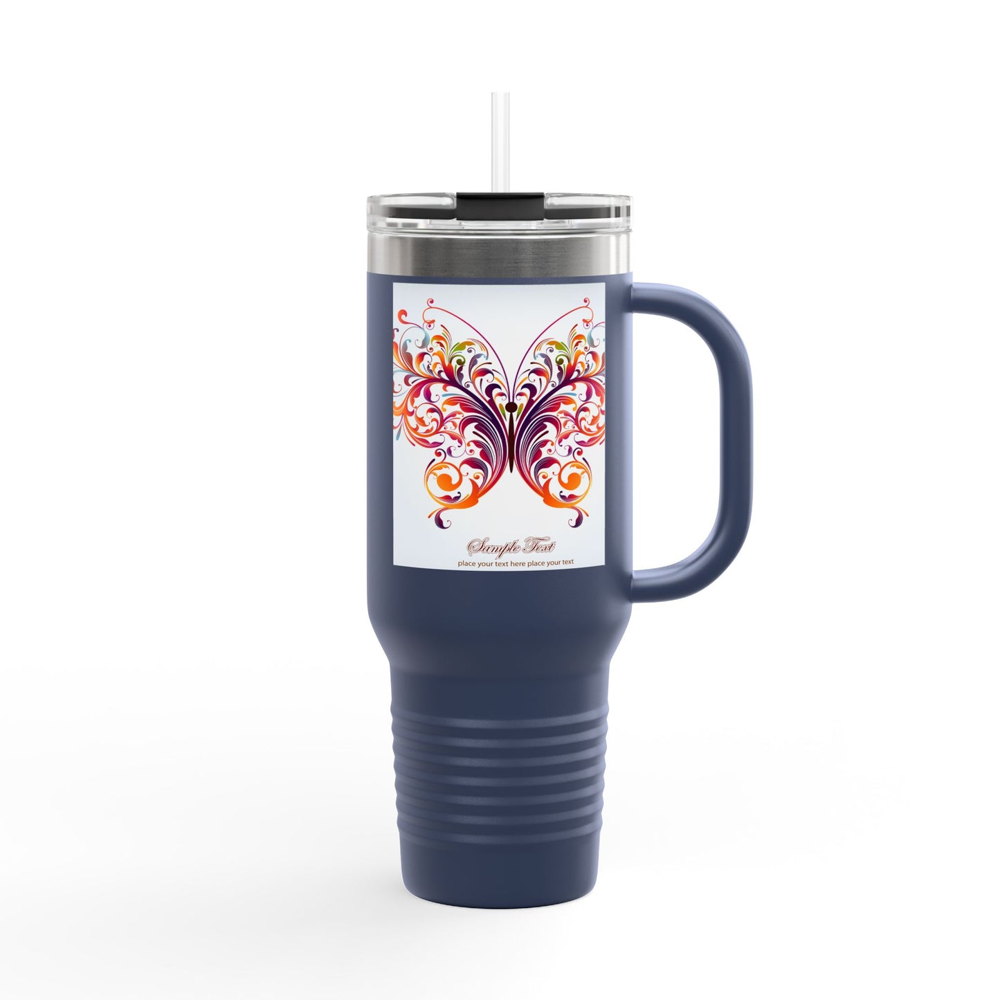 Elegant Insulated Travel Mug | 40oz with Nature-Inspired Design