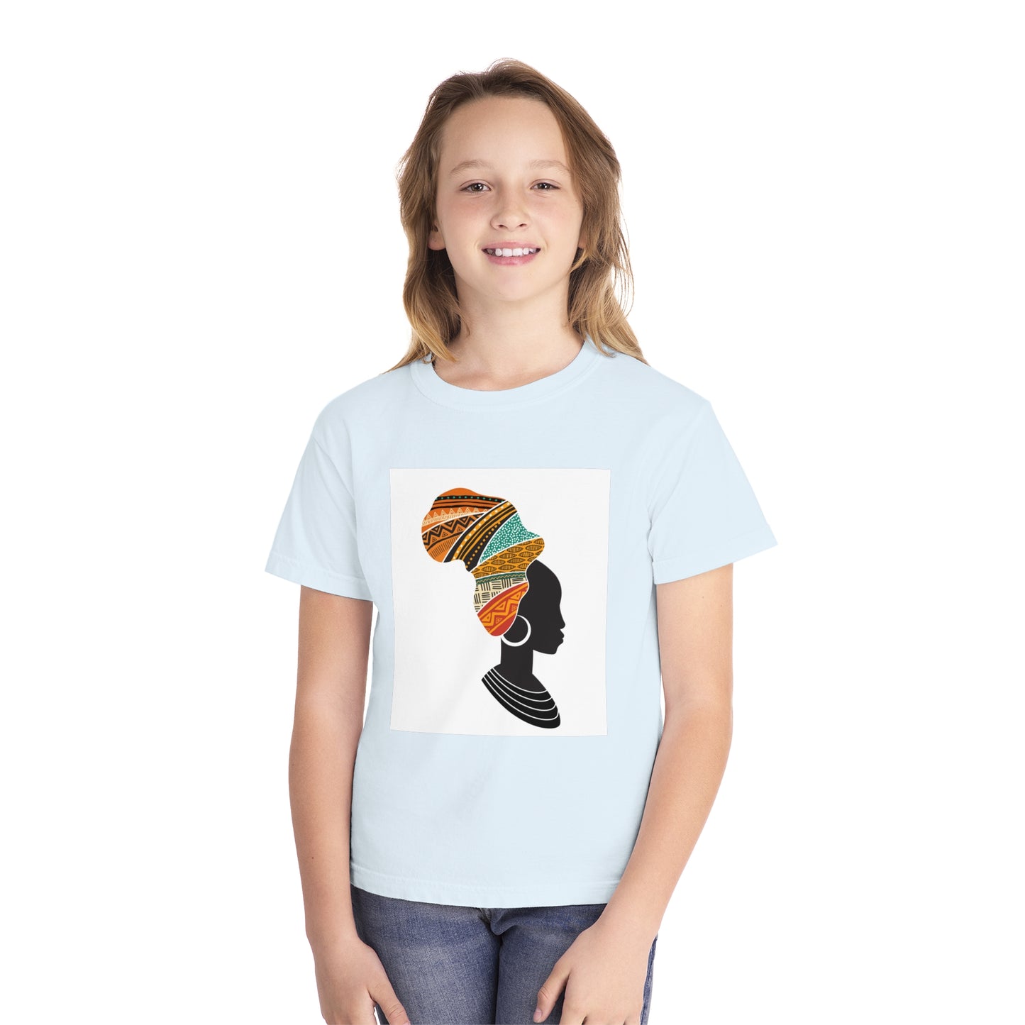 Youth Midweight Tee - African Heritage Design for Creative Kids