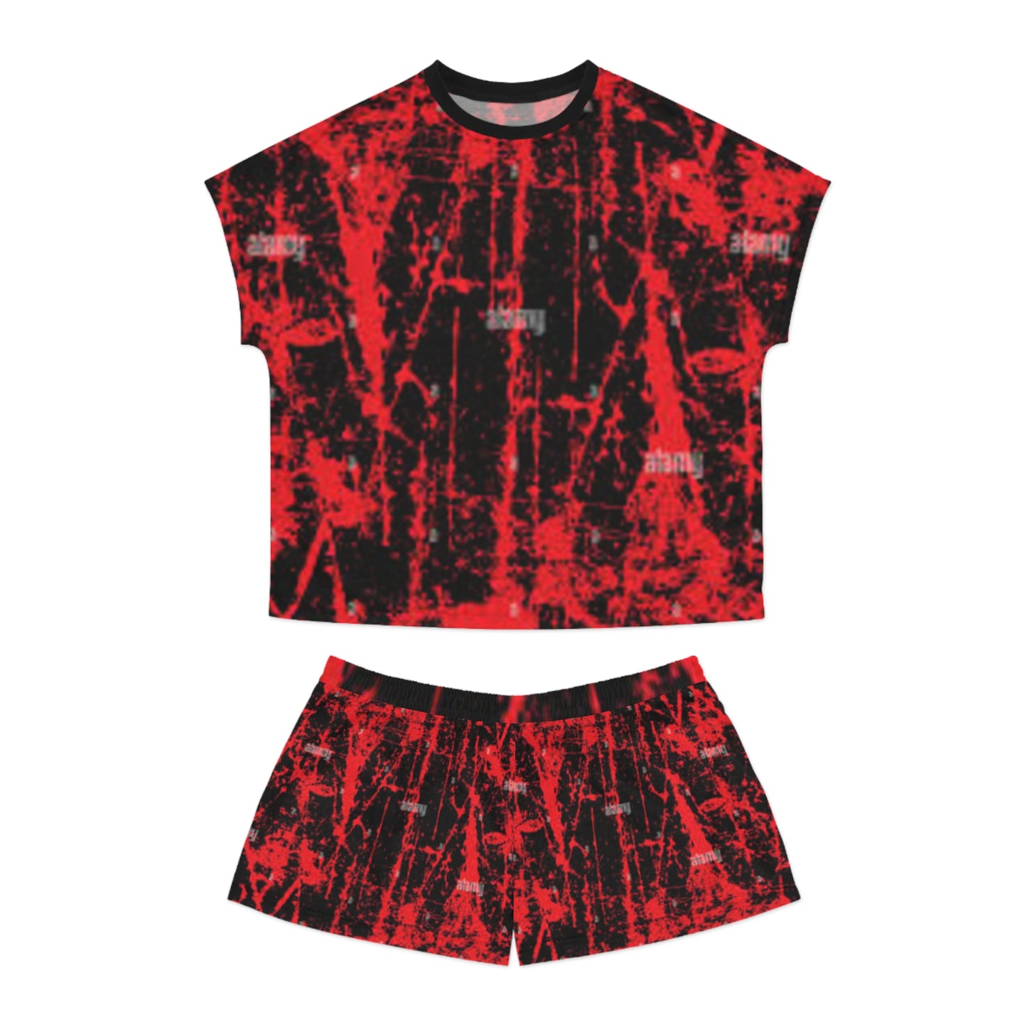 Stylish Red & Black Women's Short Pajama Set
