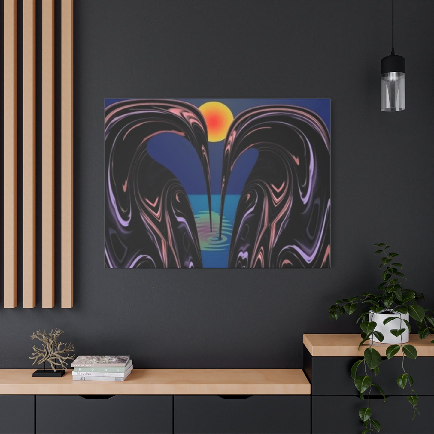 Romantic Abstract Canvas Art - Heart-Shaped Design for Home Decor