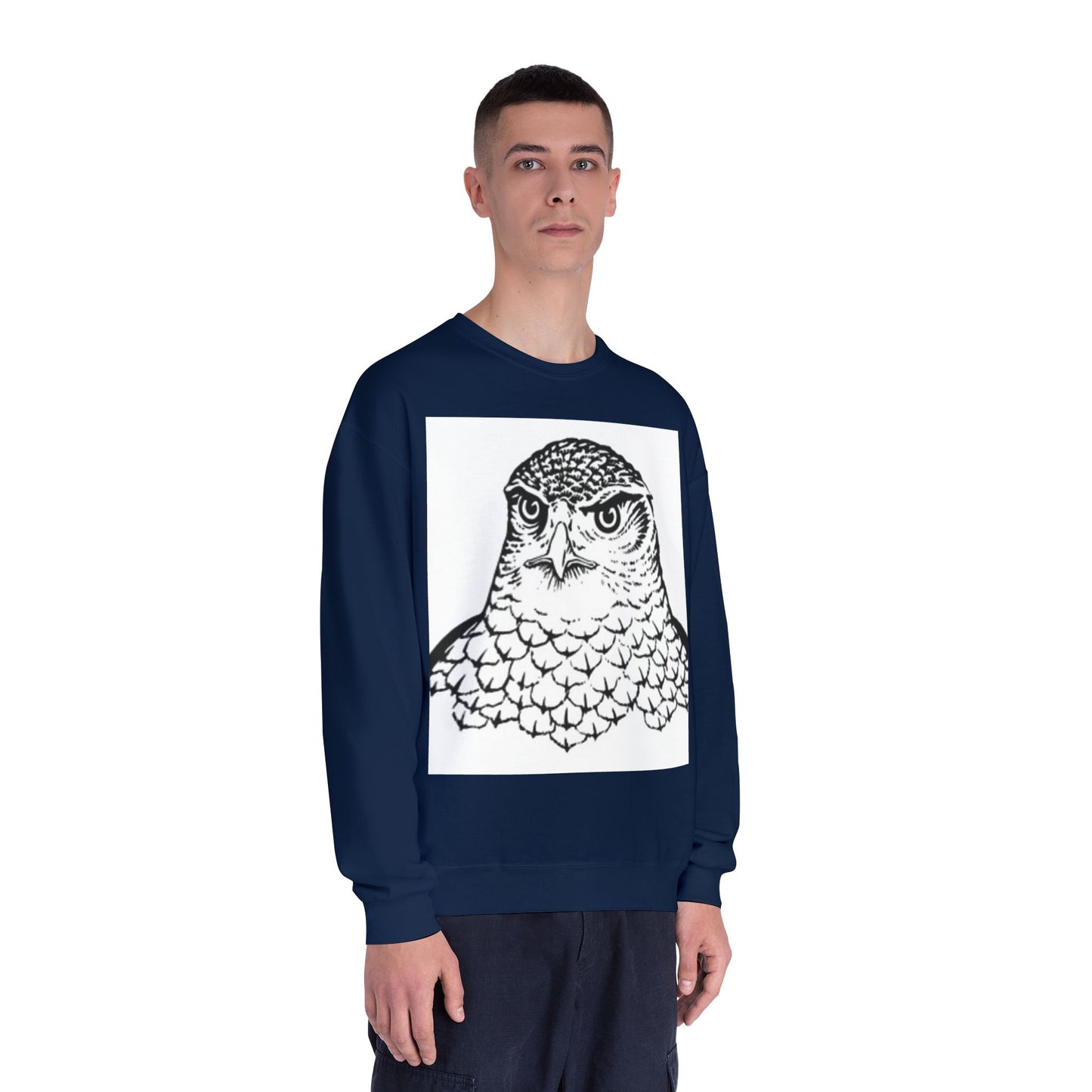 Unisex White Owl Graphic Crewneck Sweatshirt - Cozy & Stylish