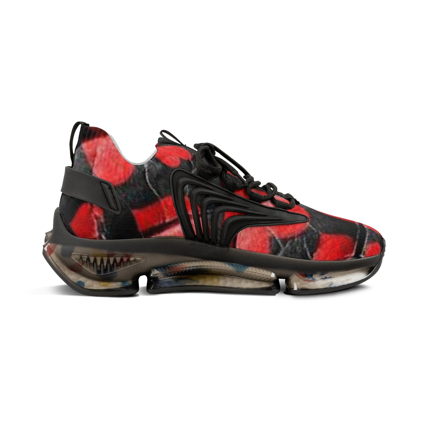 Men's Mesh Sneakers - Bold Red Design for Active Style
