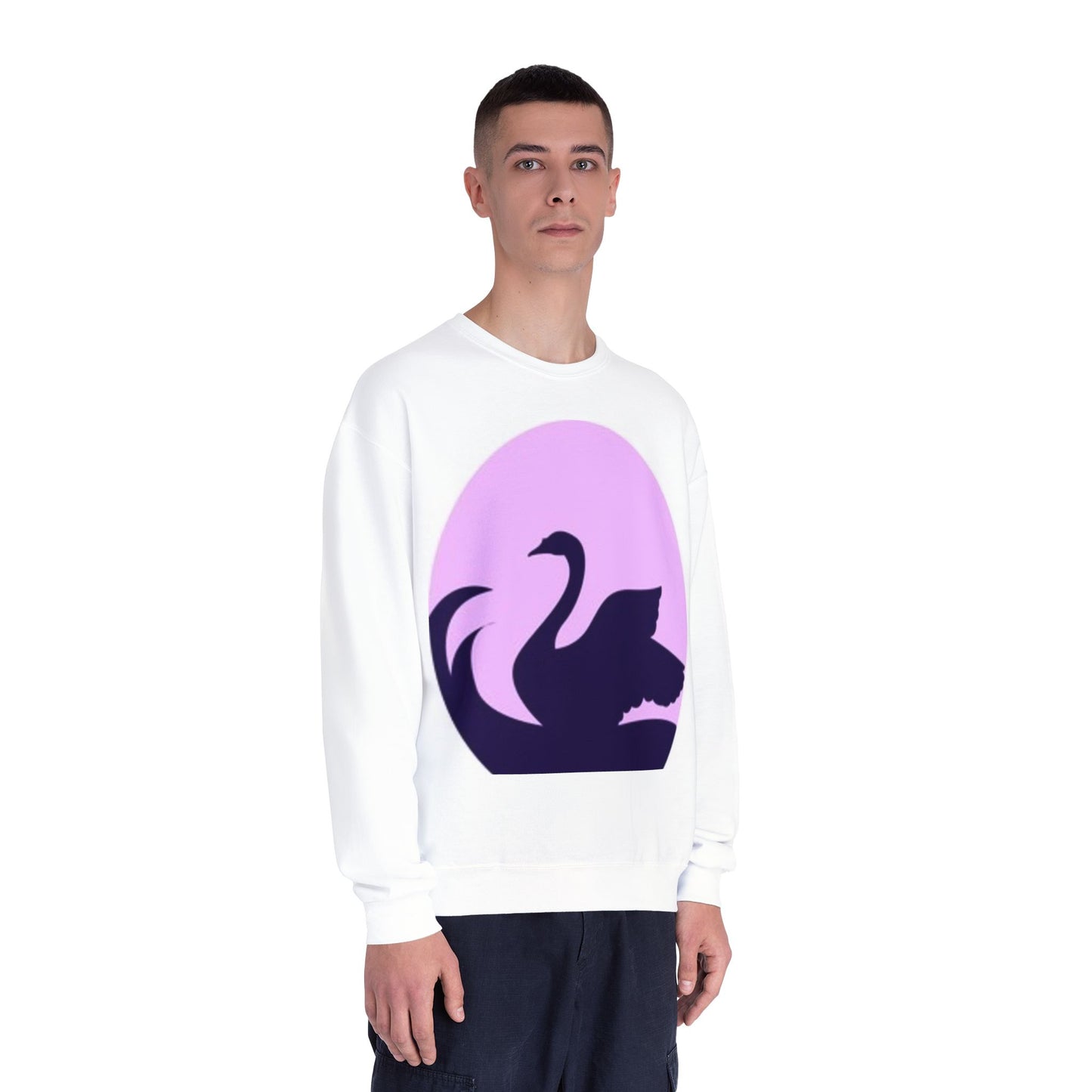 Elegant Swan Silhouette Unisex Crewneck Sweatshirt - Cozy Spring Fashion