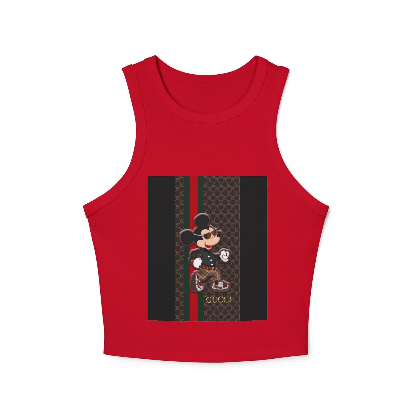 Trendy Women’s Micro Rib Racer Tank Top with Stylish Mickey Design