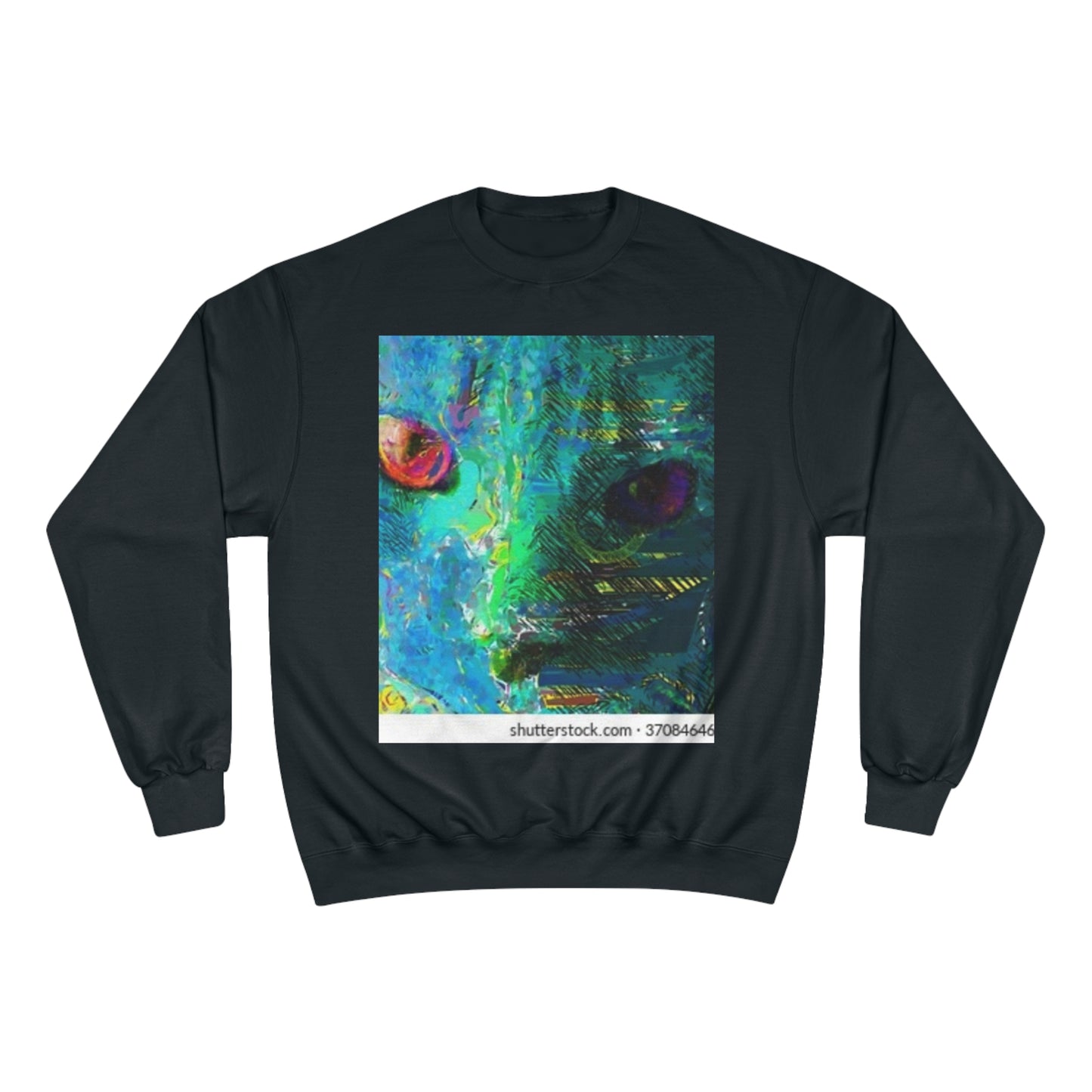 Vibrant Artistic Champion Sweatshirt with Eye Design