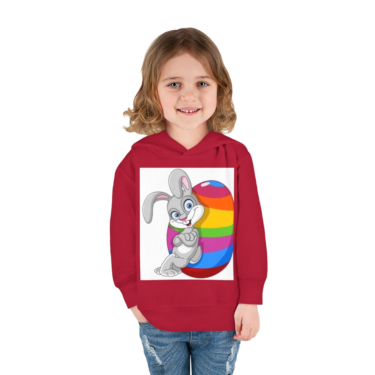 Colorful Easter Bunny Toddler Pullover Hoodie