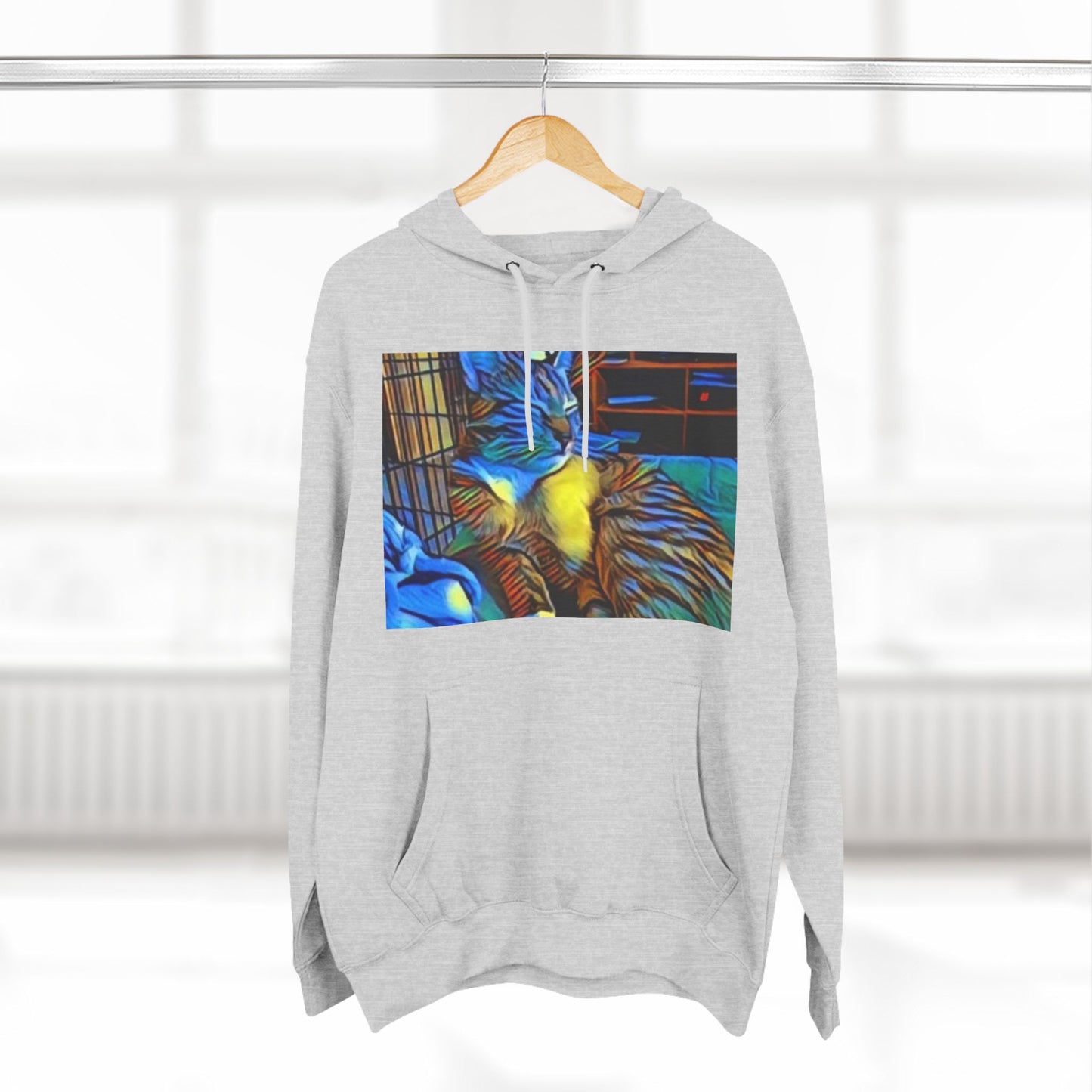 Colorful Cat Fleece Hoodie - Cozy & Stylish for Cat Lovers
