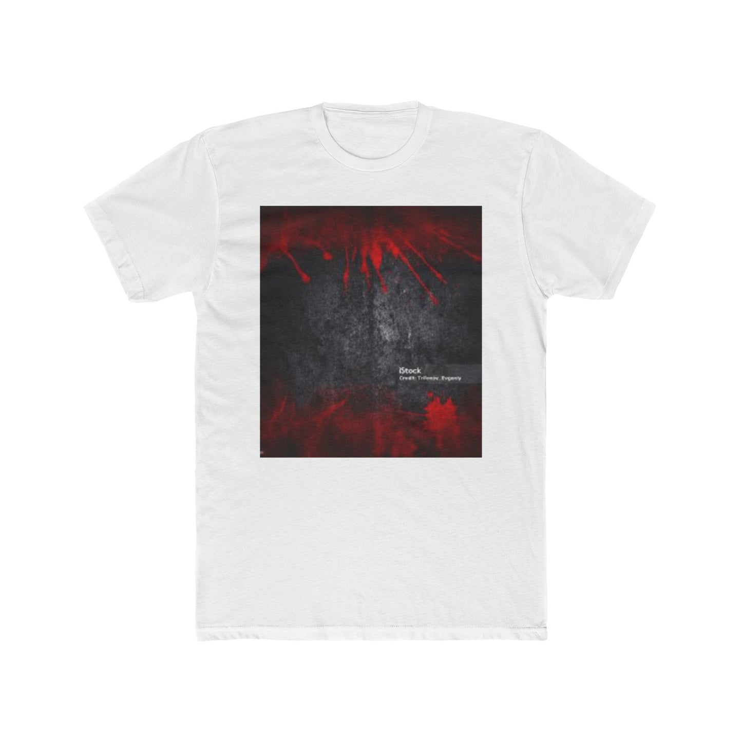 Unisex Cotton Crew Tee - Edgy Red Abstract Design