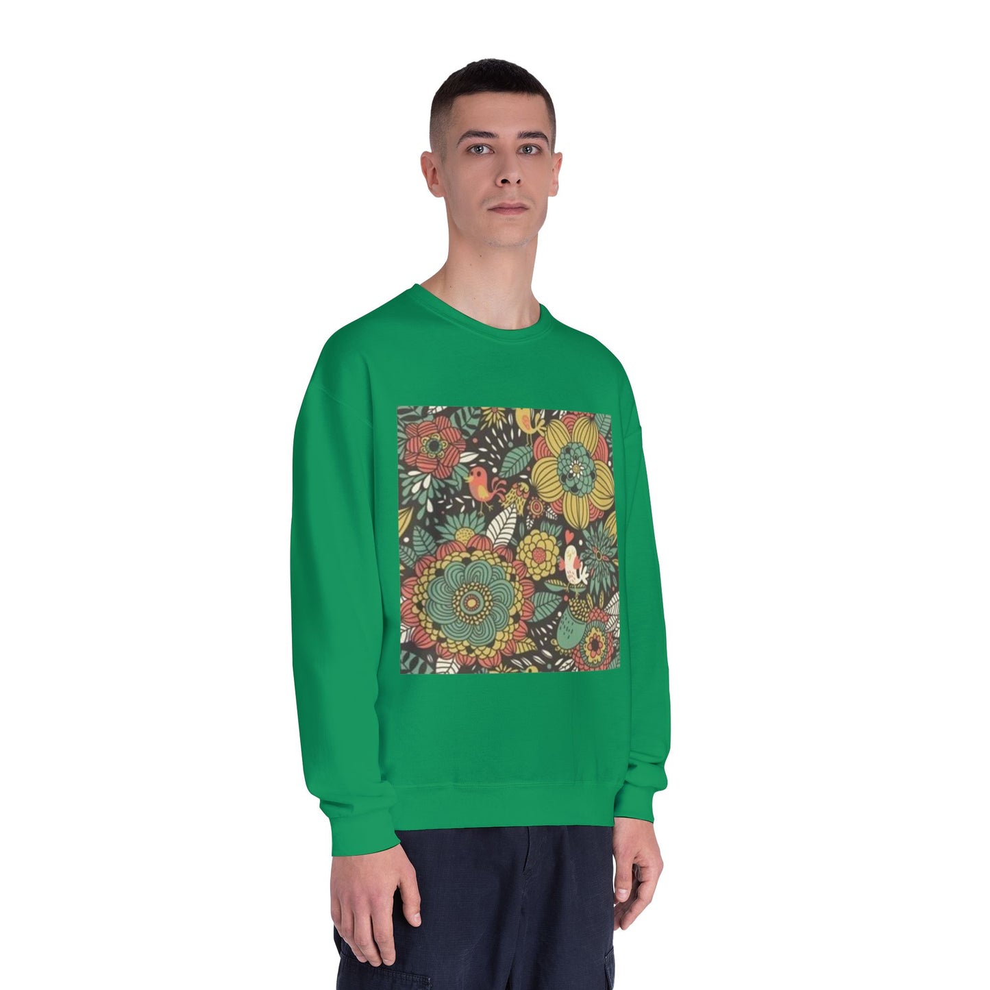 Vibrant Floral Unisex Crewneck Sweatshirt - Cozy Nature-Inspired Apparel