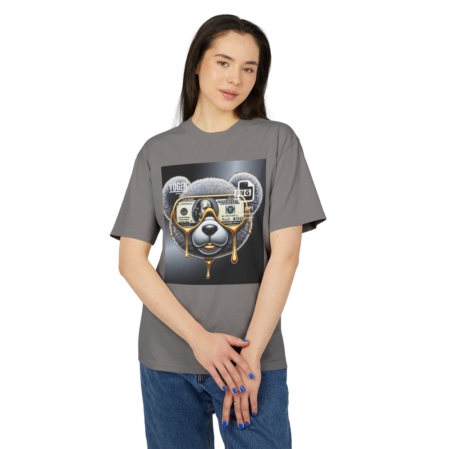 Cool Panda Money Art Unisex Heavy Faded Tee