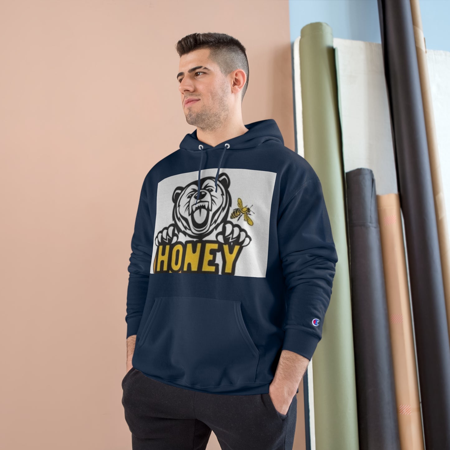 Honey Bear Champion Hoodie - Fun & Cozy Streetwear
