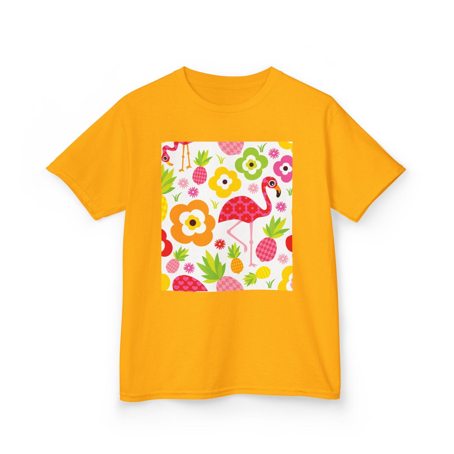 Kids Tropical Flamingo Tee - Fun & Colorful Cotton Shirt for Summer Adventures