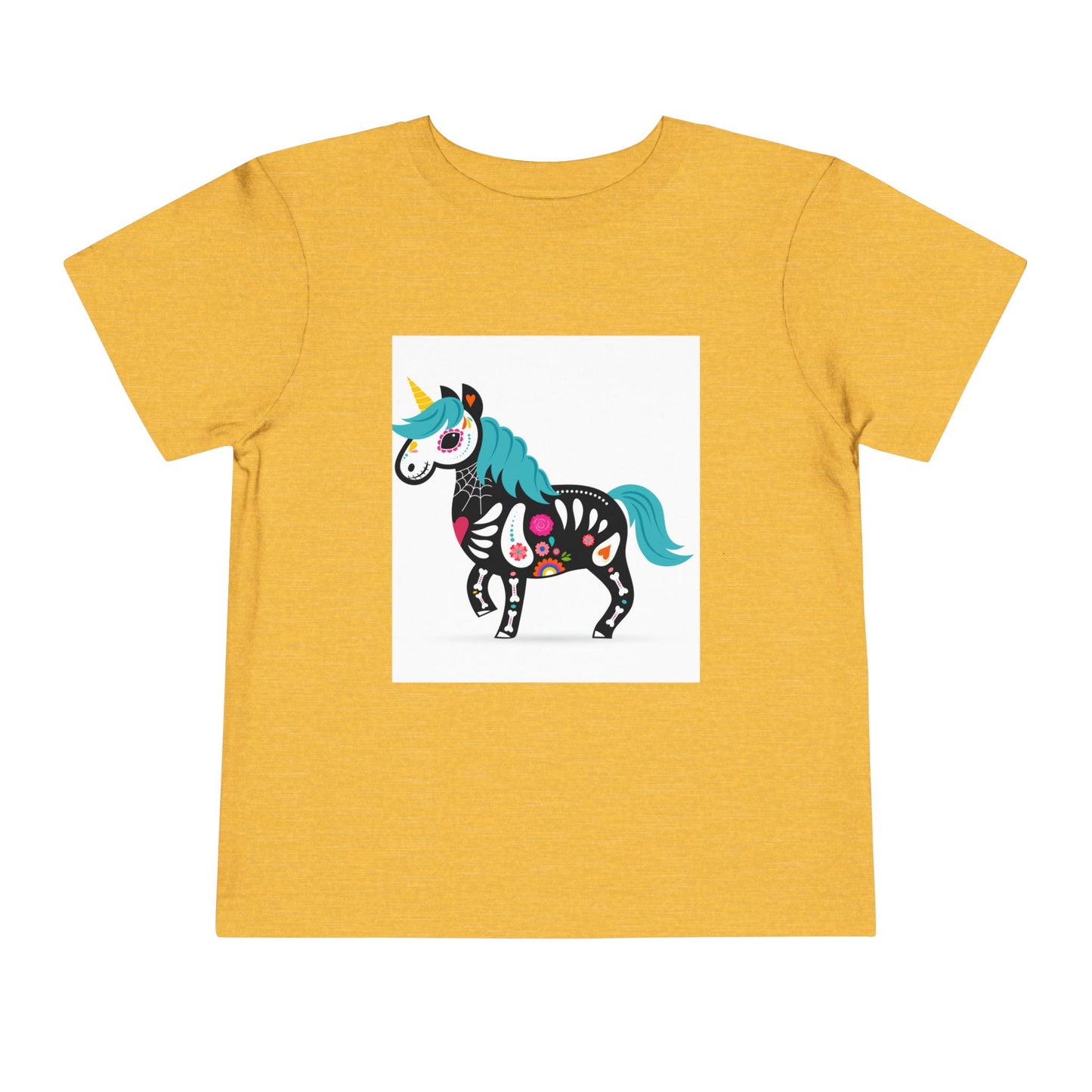 Toddler Skeleton Unicorn Tee - Cute Halloween Short Sleeve Shirt