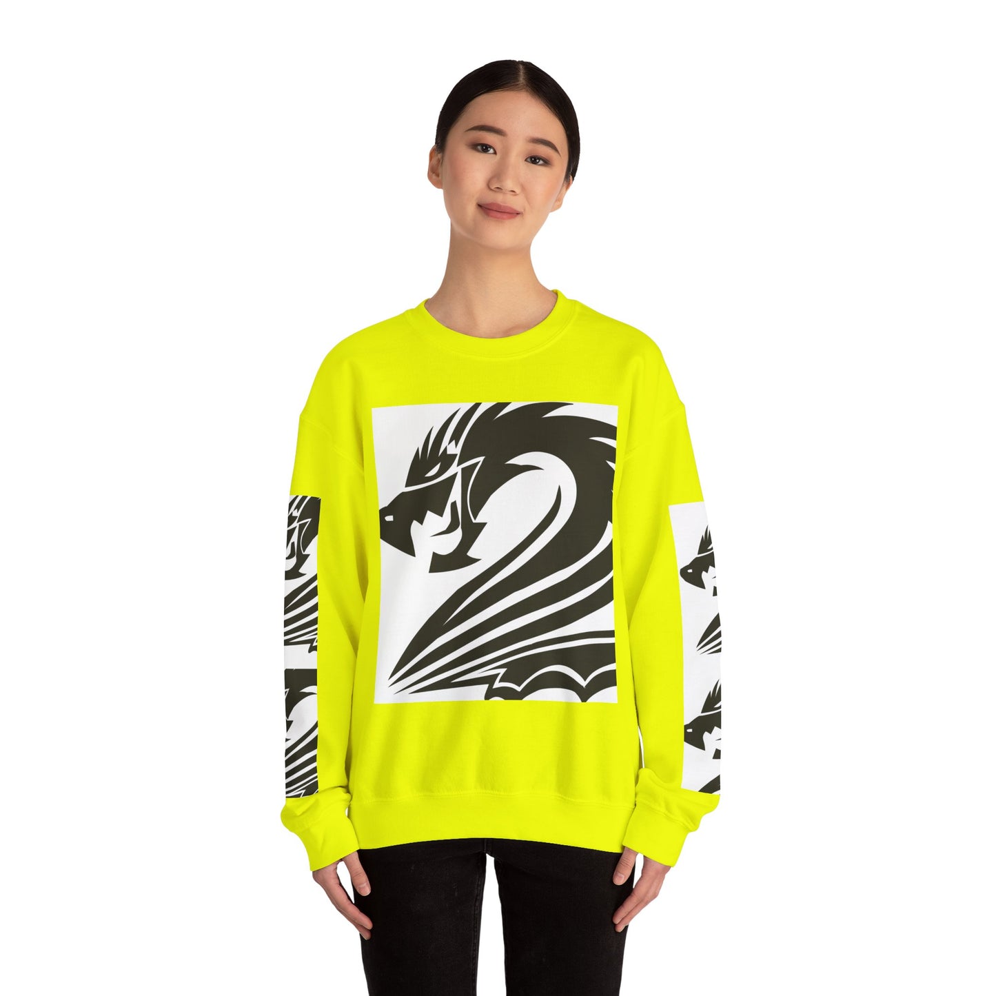 Dragon Graphic Unisex Heavy Blend Sweatshirt - Cozy and Stylish for Fantasy Enthusiasts