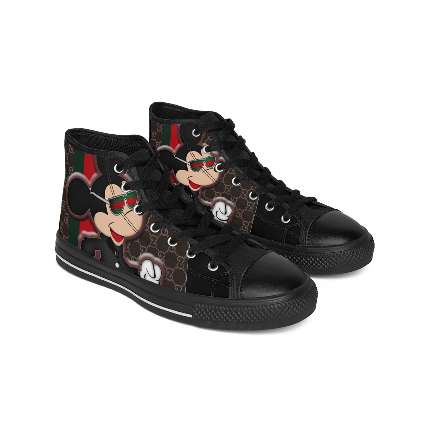 Men's Classic Sneakers - Stylish Mickey Mouse Graphic High Tops