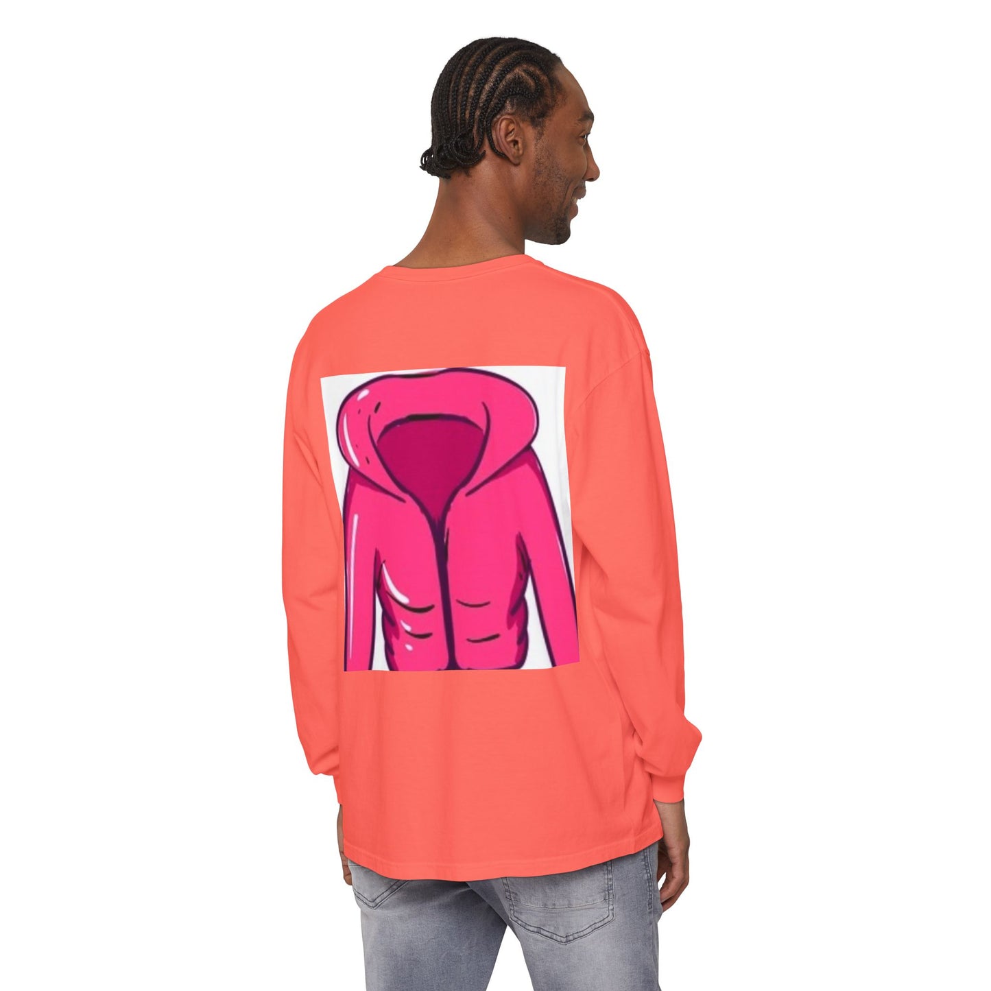 Unisex Garment-Dyed Long Sleeve T-Shirt - Cute Hoodie Print for Casual Wear