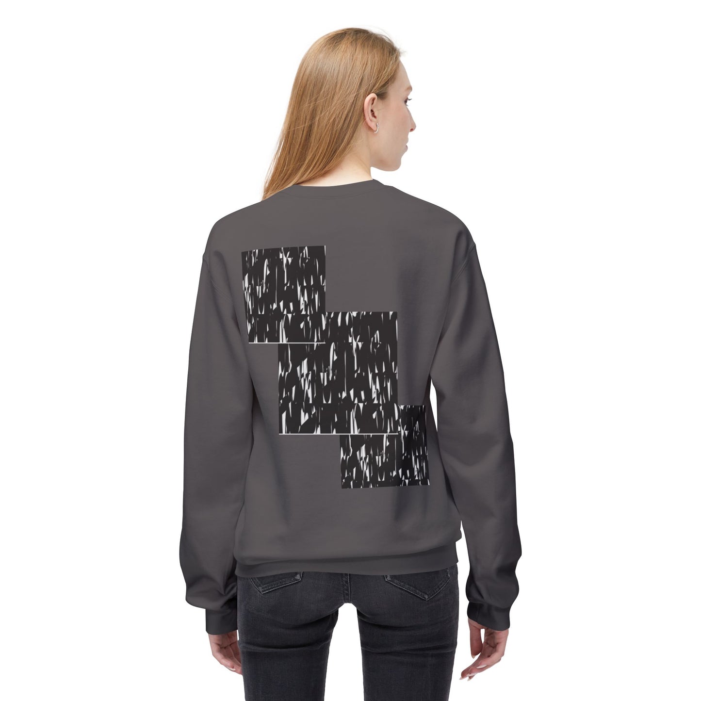 Modern Abstract Fleece Crewneck Sweatshirt - Cozy Unisex Apparel