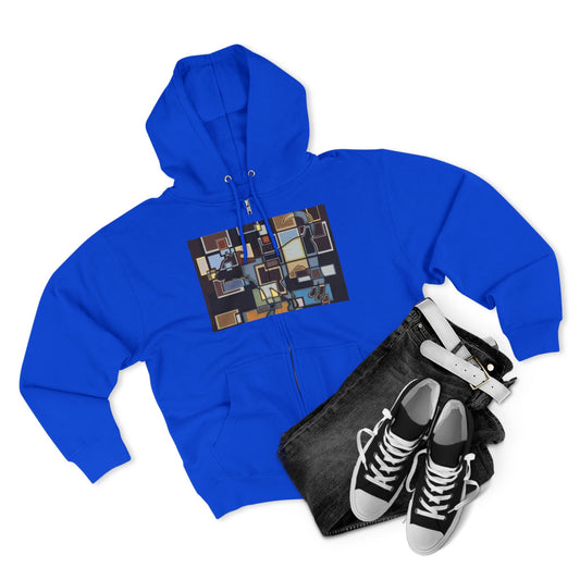 Artistic Unisex Zip Hoodie - Colorful Abstract Design