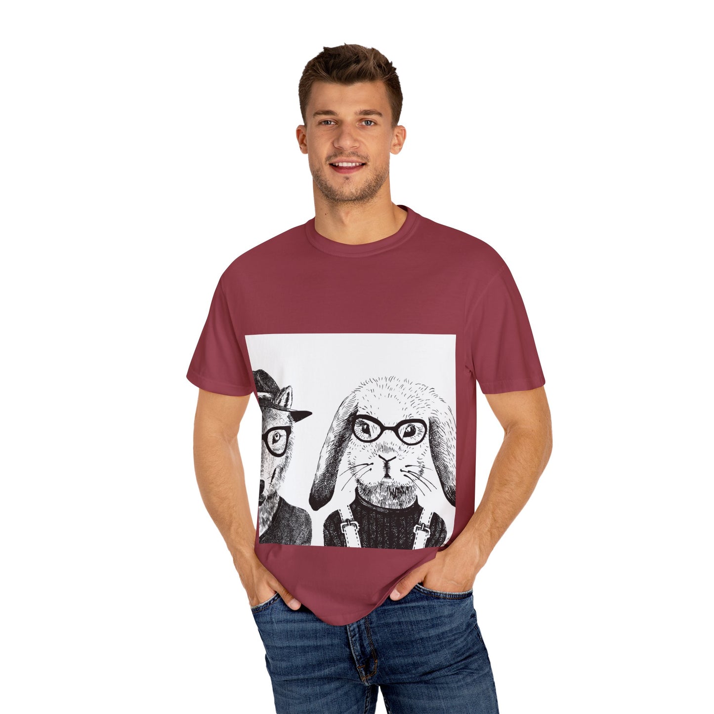 Whimsical Animals Graphic T-Shirt - Cool Fox & Panda Design
