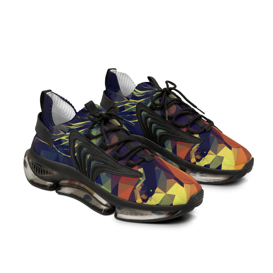 Vibrant Geometric Men's Mesh Sneakers - Colorful & Comfortable Sports Footwear