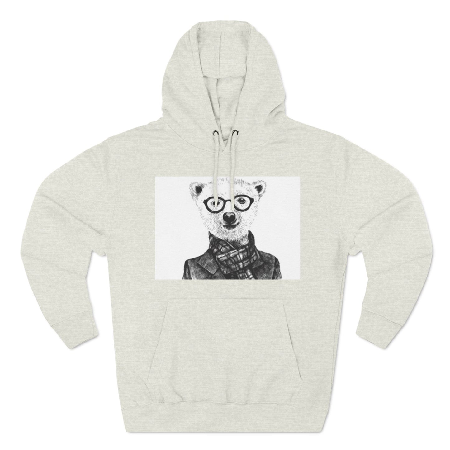 Cute Polar Bear Hoodie - Cozy Fleece with Glasses Design
