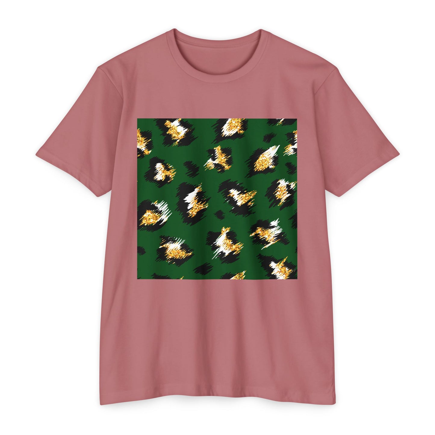 Unisex CVC Jersey T-Shirt - Vibrant Green Animal Print