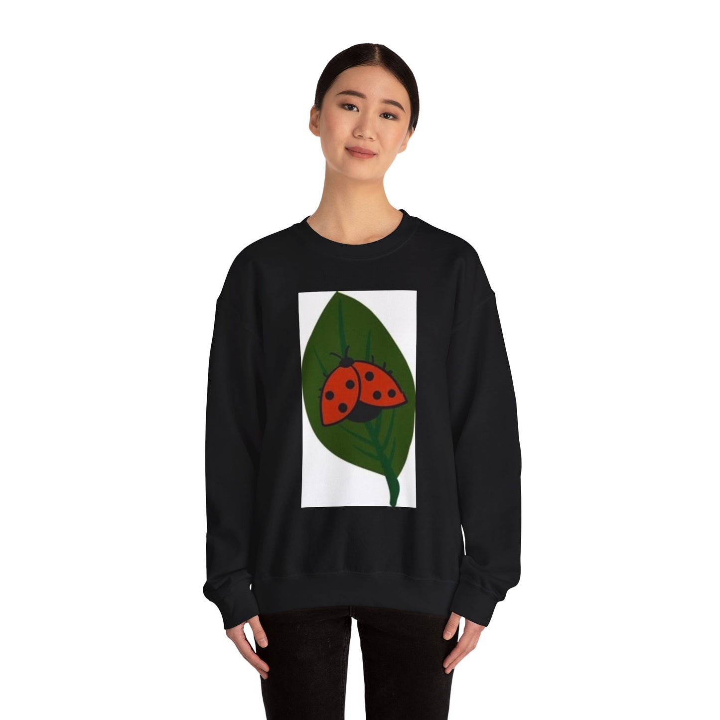 Ladybug Leaf Unisex Crewneck Sweatshirt - Cozy & Eco-Friendly