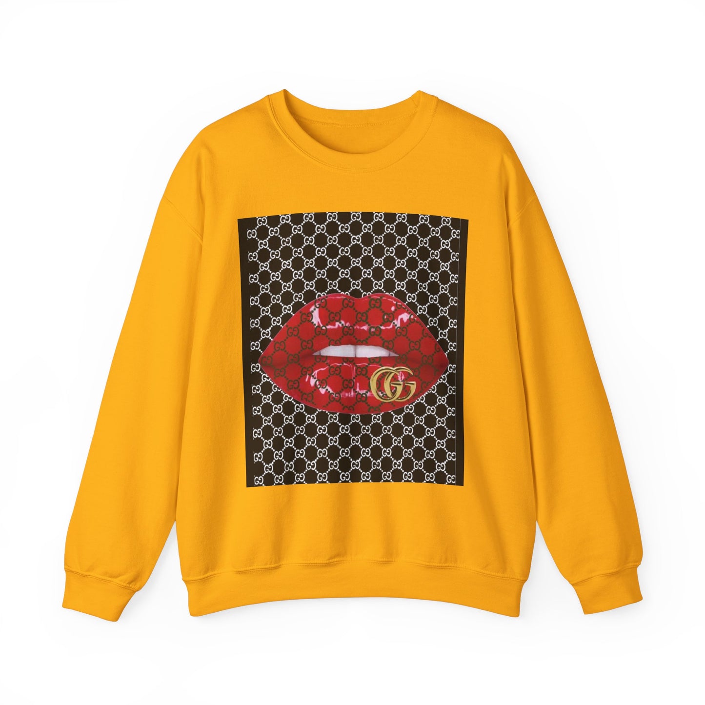 Trendy Unisex Graphic Crewneck Sweatshirt with Lip Design