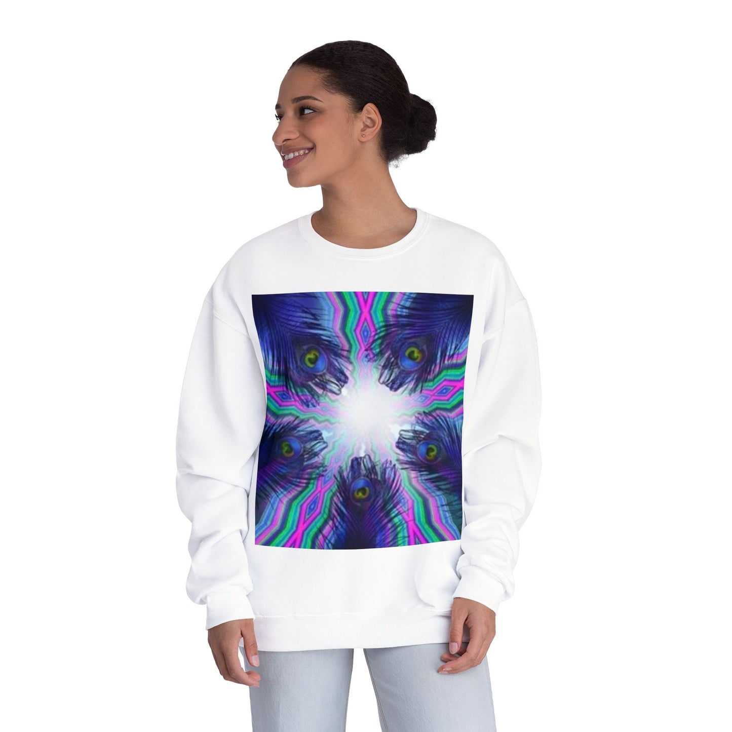 Psychedelic Art Crewneck Sweatshirt - Unisex Vibrant Graphic Sweatshirt