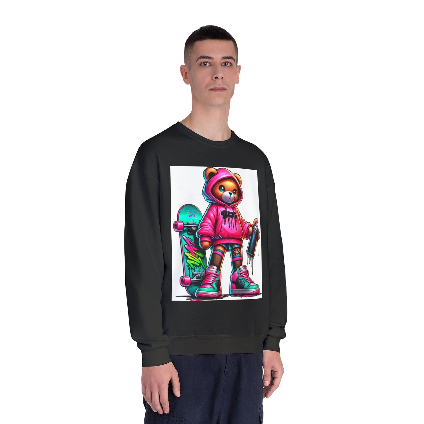 Skater Bear Crewneck Sweatshirt - Fun Streetwear Style
